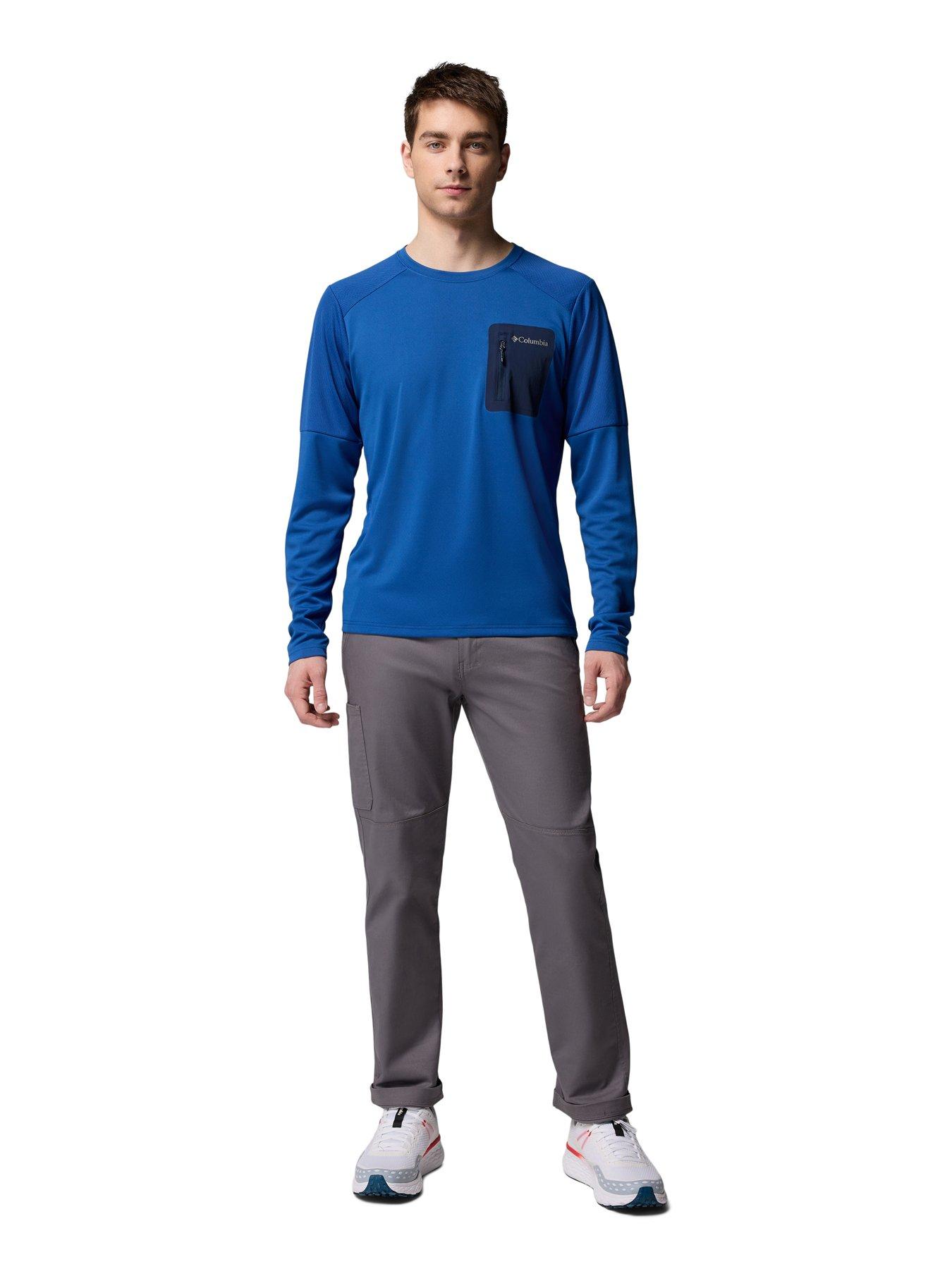 Image 3 of 5 of Columbia Men's Tech Knit Long Sleeve Crew - Blue
