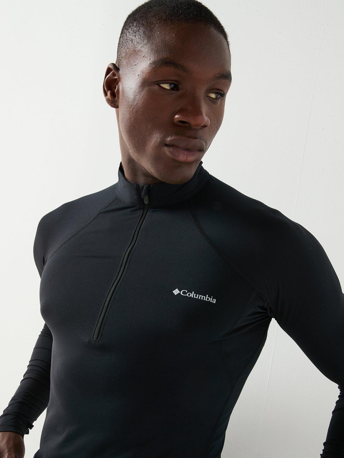 Image 4 of 6 of Columbia Mens Midweight Stretch Long Sleeve Half Zip Top - Black