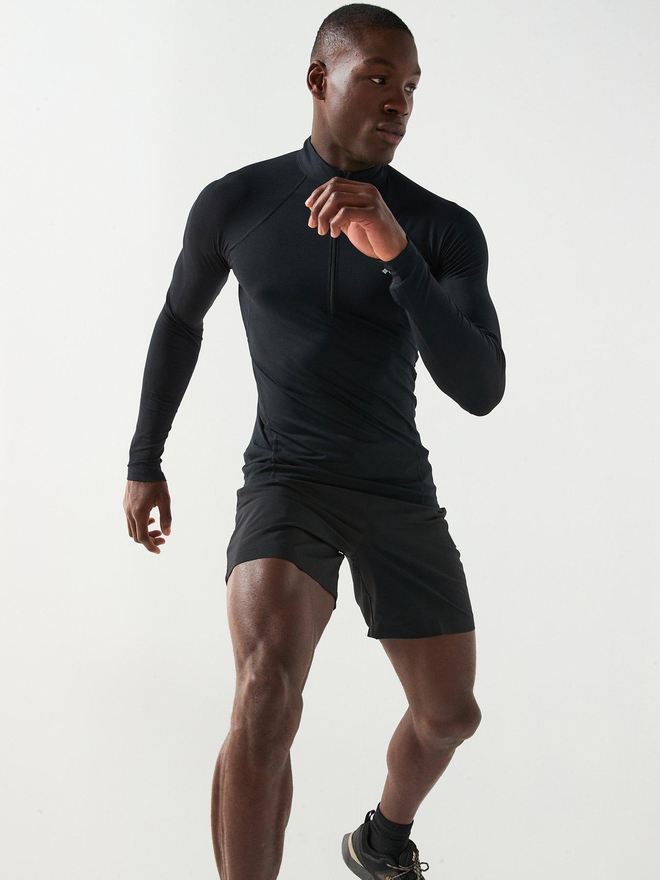 Image 5 of 6 of Columbia Mens Midweight Stretch Long Sleeve Half Zip Top - Black