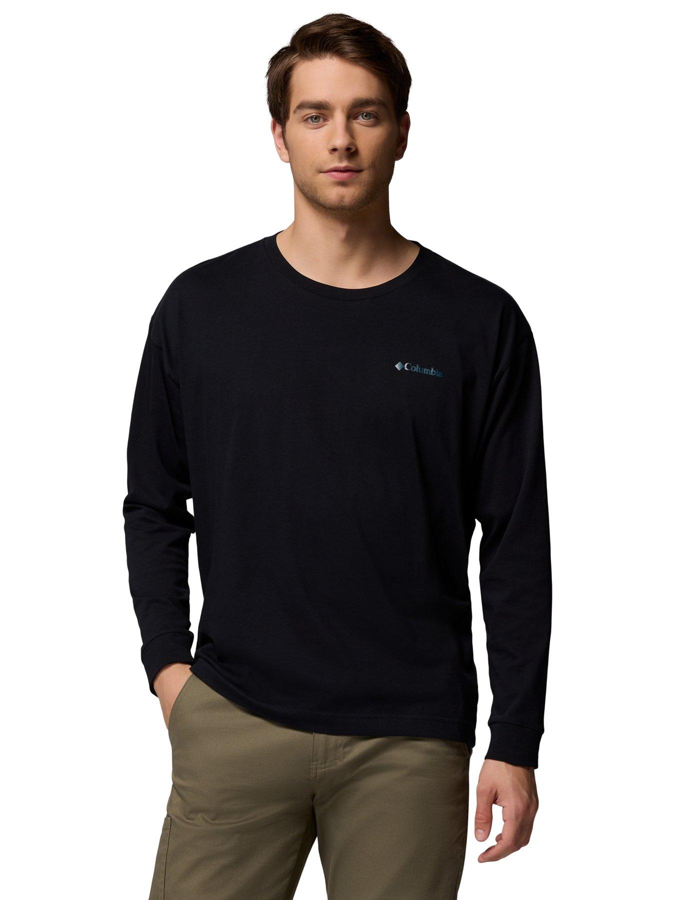 image of columbia-mens-butte-long-sleeve-graphic-tee-black