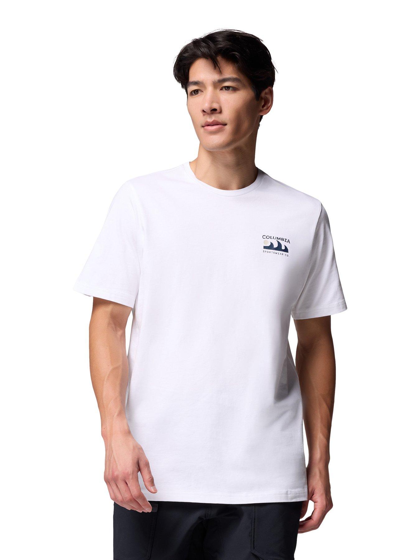 Image 2 of 5 of Columbia Men's Explorers Canyon Back Short Sleeve Tee - White