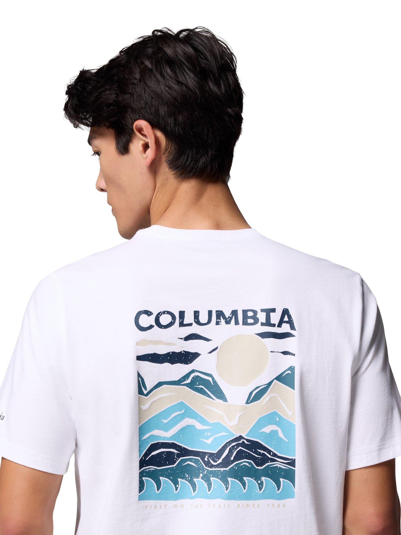 Image 5 of 5 of Columbia Men's Explorers Canyon Back Short Sleeve Tee - White