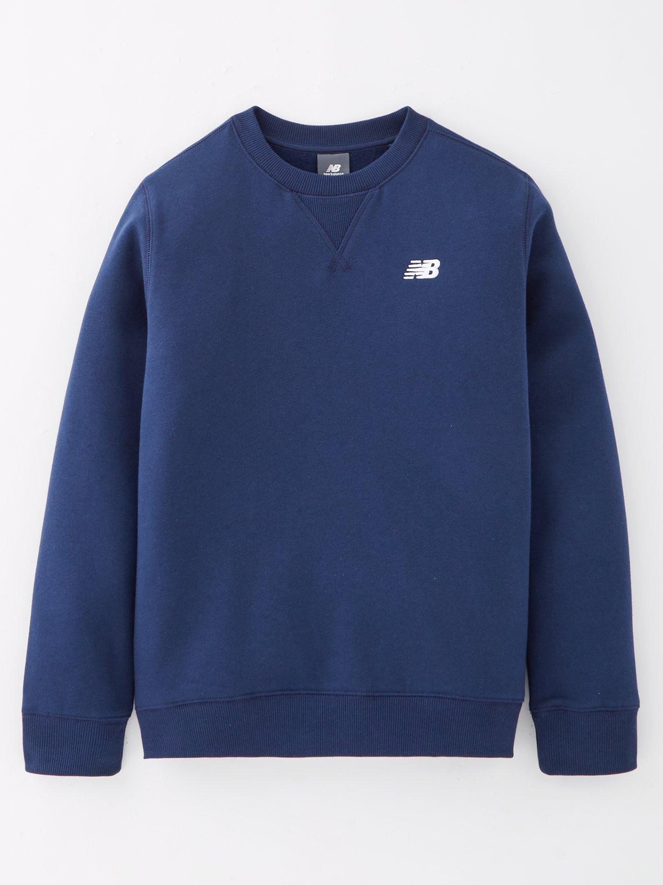 New Balance Junior Boys Left Chest NB Crew - Navy