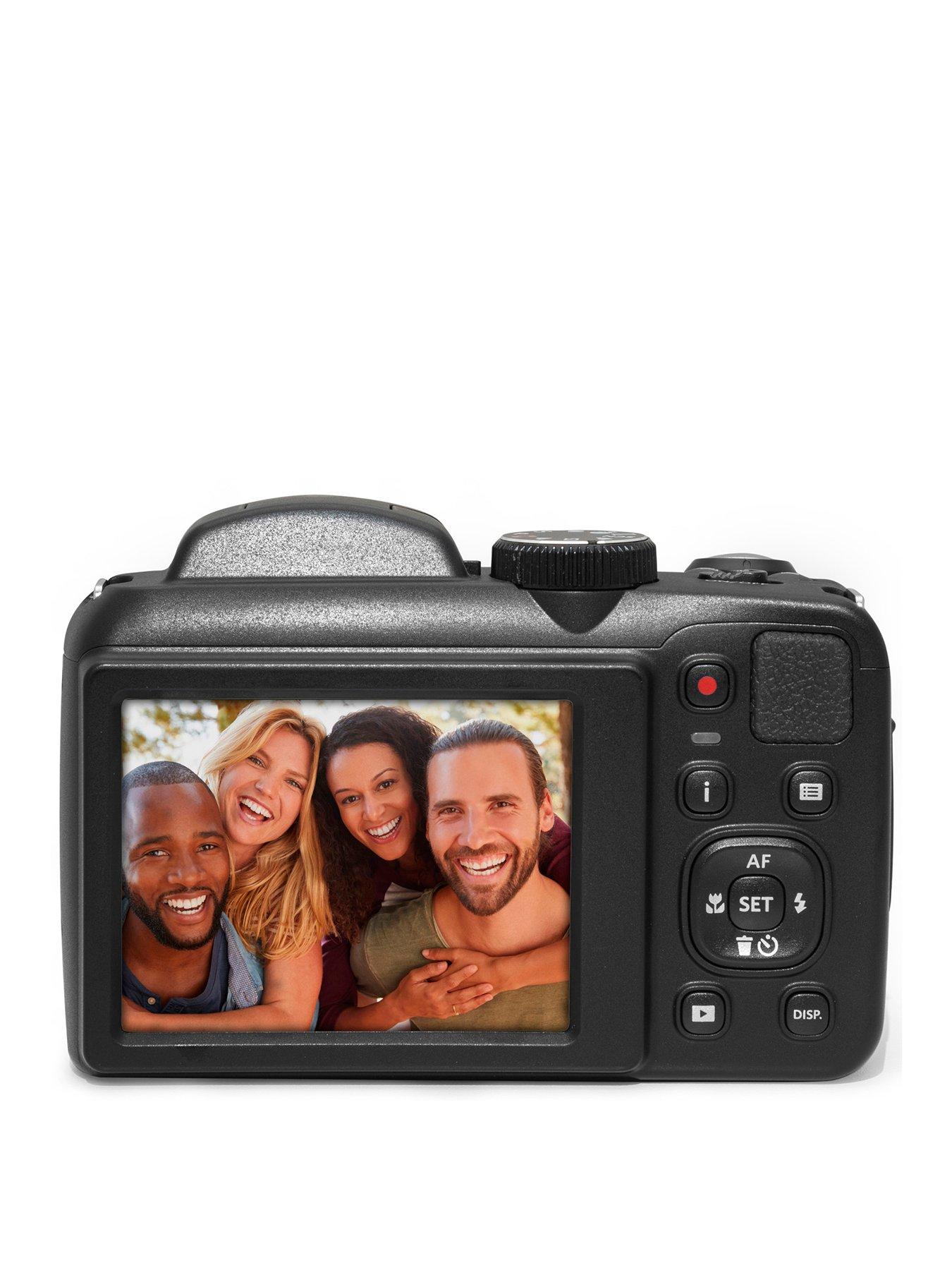  image of kodak-pixpro-az255-16mp-25x-astro-zoom-bridge-camera-black-camera-32gb-sd-card-case
