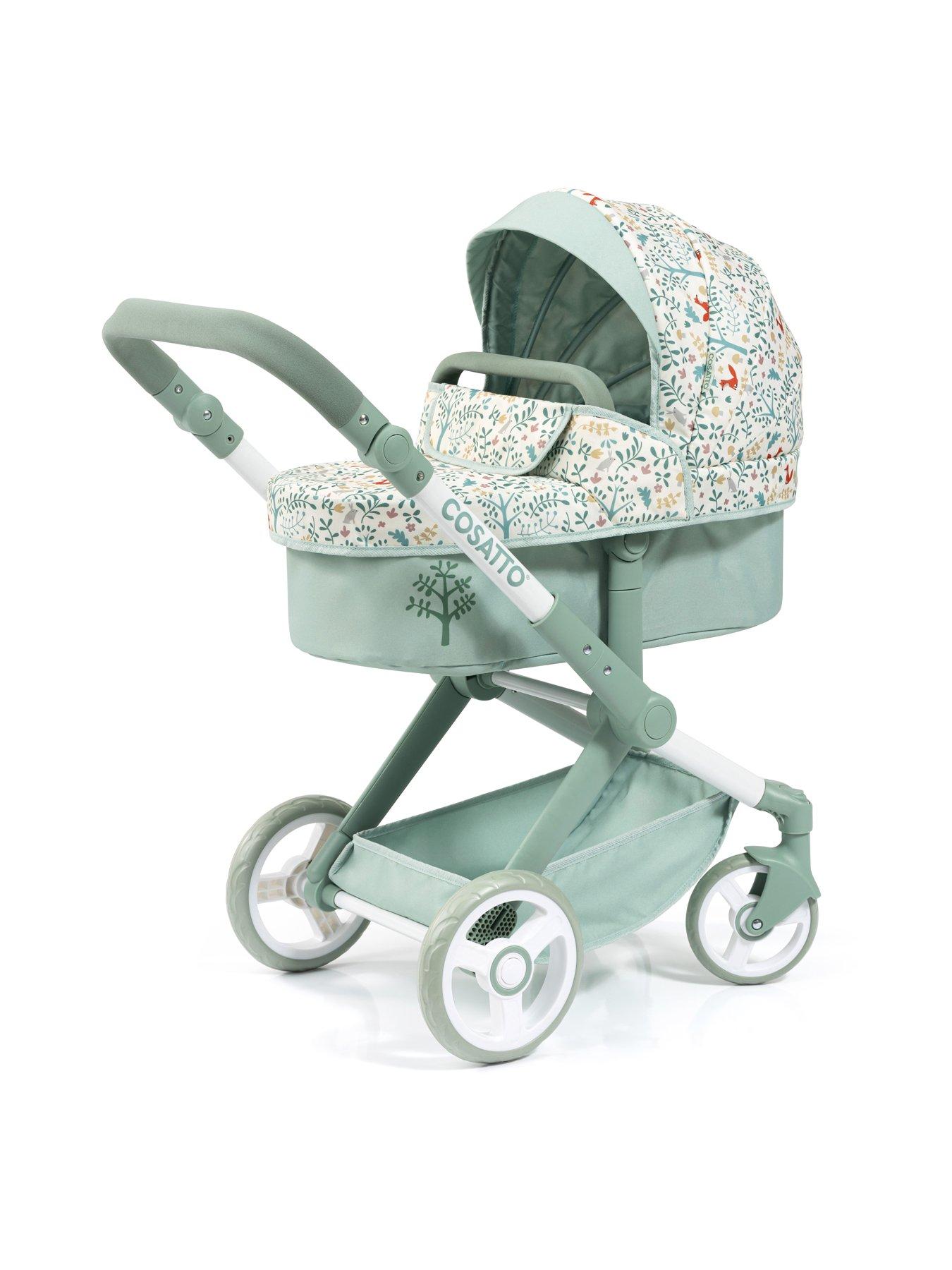  image of cosatto-woodland-print-cosatto-doll-pram-sage-green