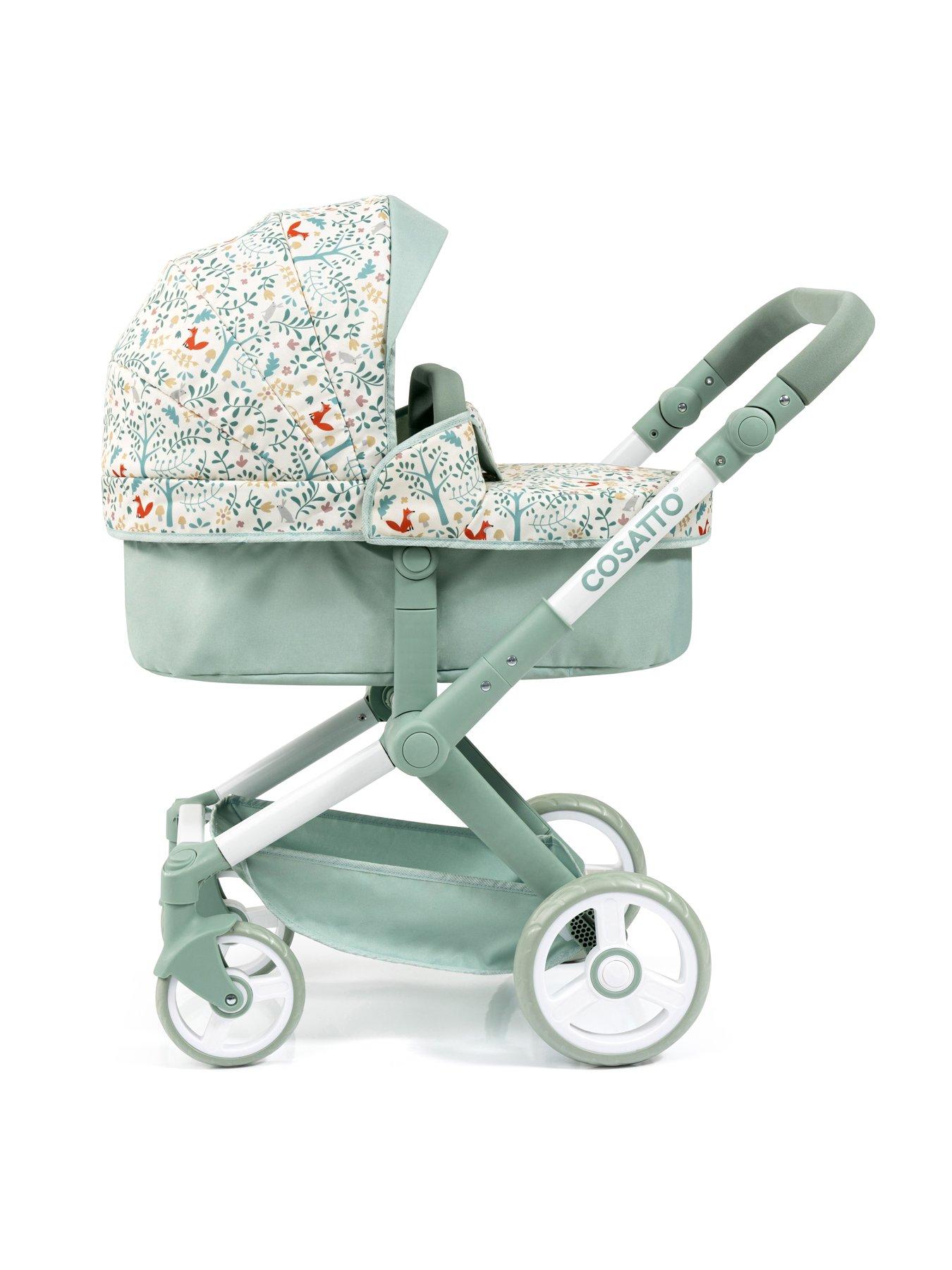  image of cosatto-woodland-print-cosatto-doll-pram-sage-green