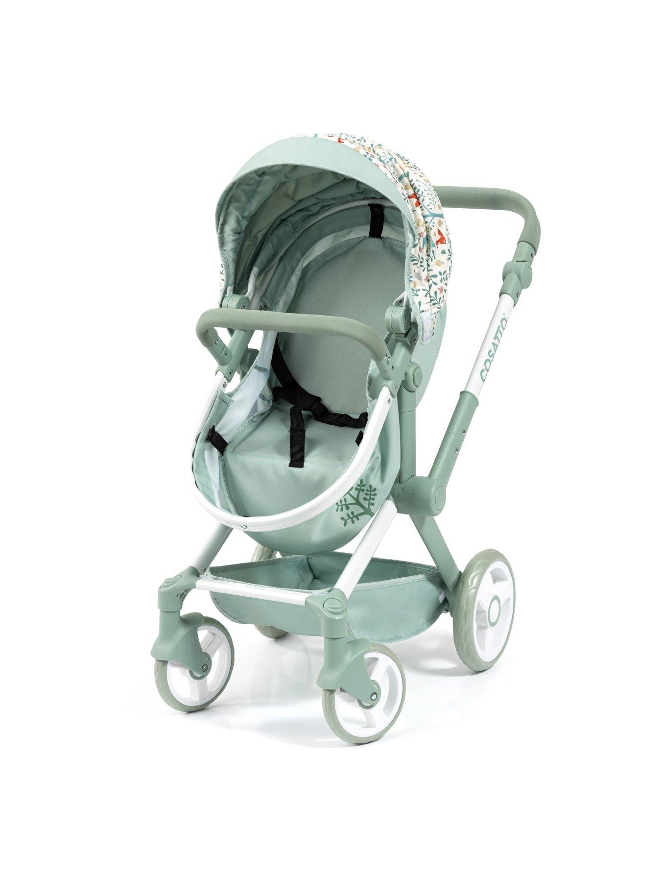  image of cosatto-woodland-print-cosatto-doll-pram-sage-green