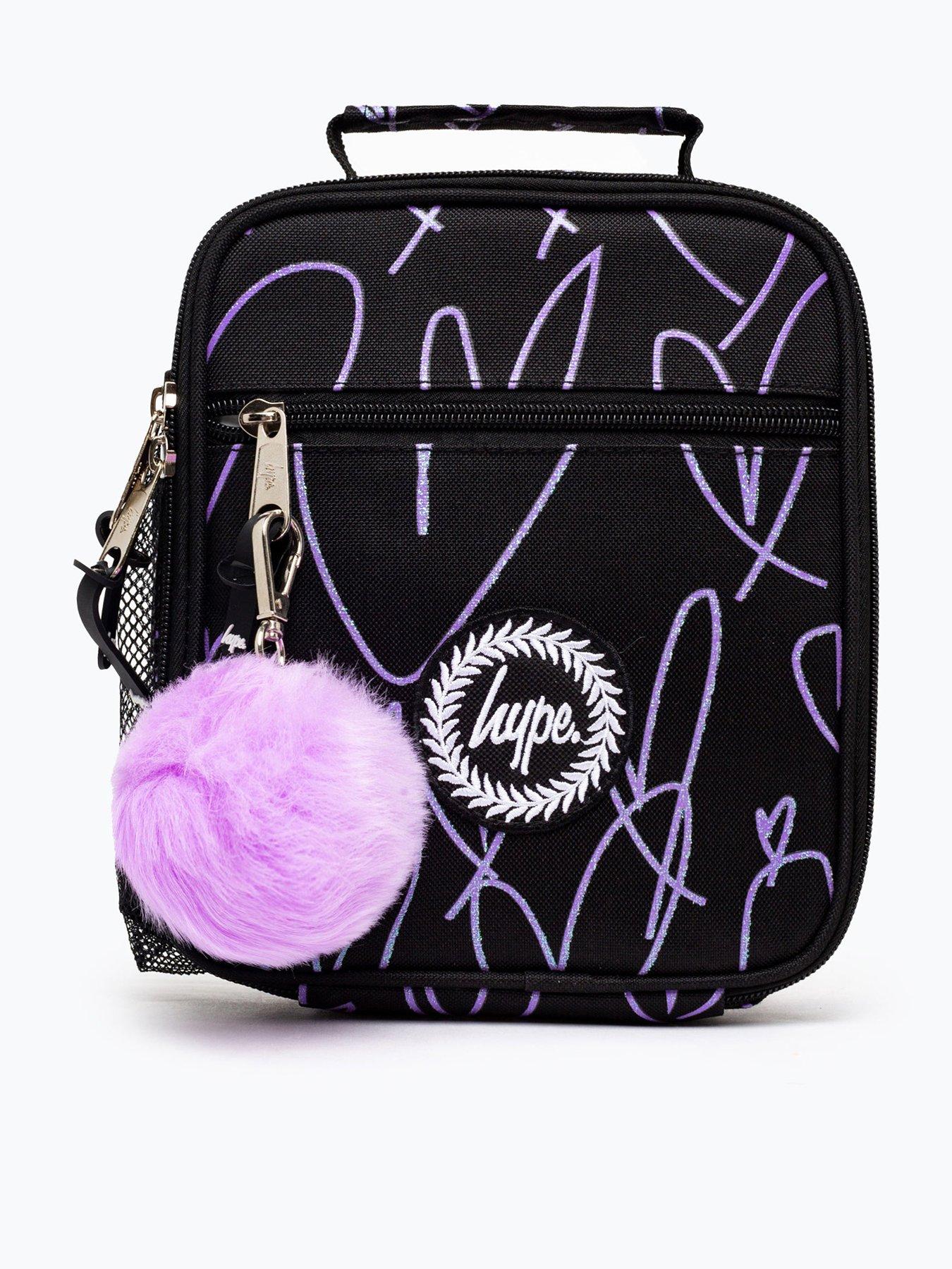 undefined Girls Glitter Scribble Heart Lunch Box - Black