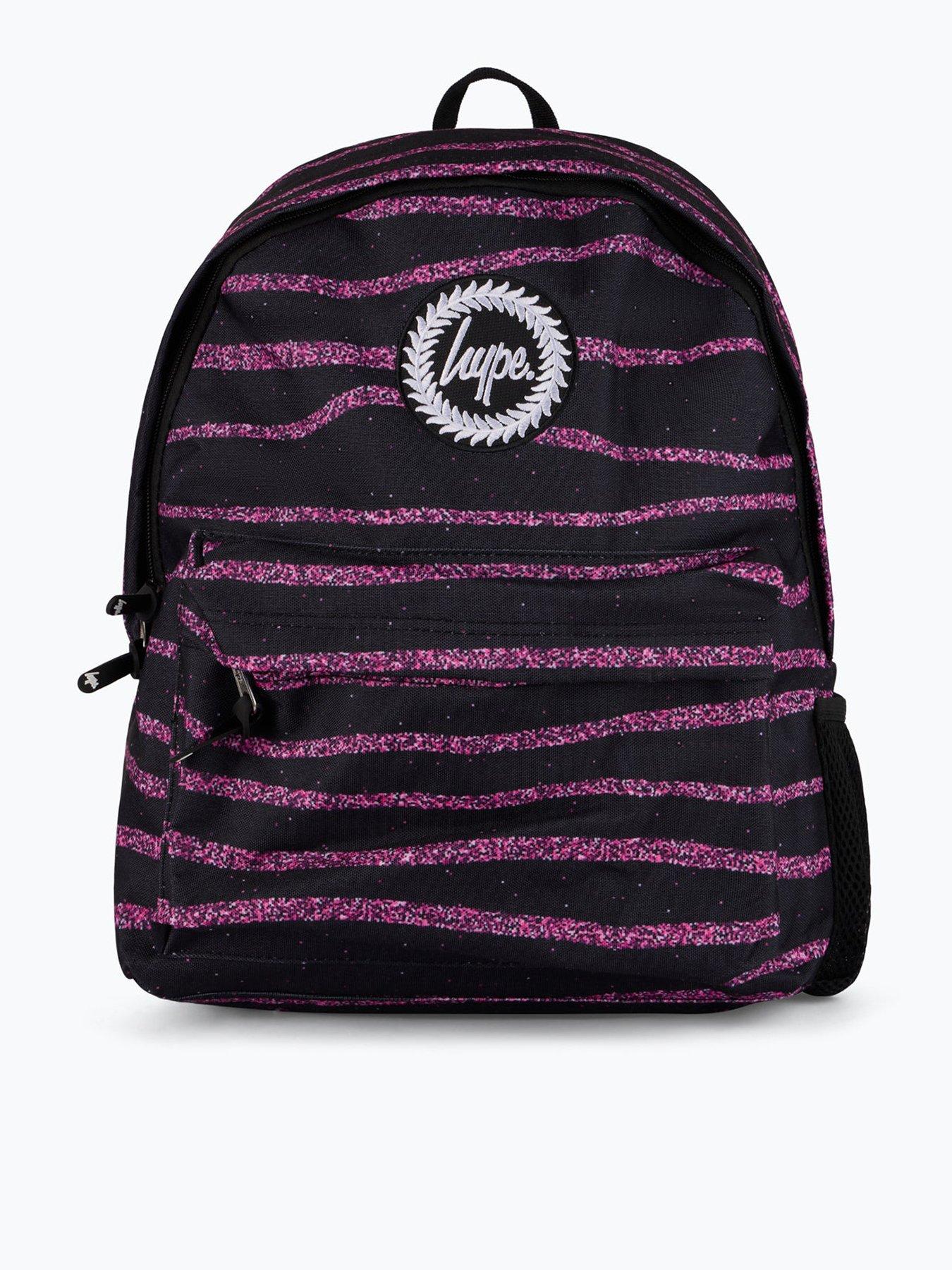 hype-girls-glitter-stripe-backpack-black