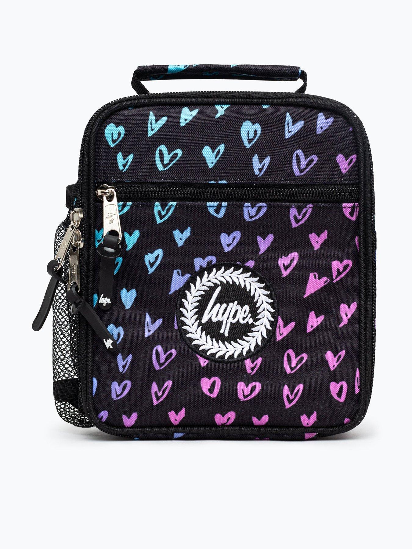 undefined Girls Scribble Heart Crest Lunchbox - Black