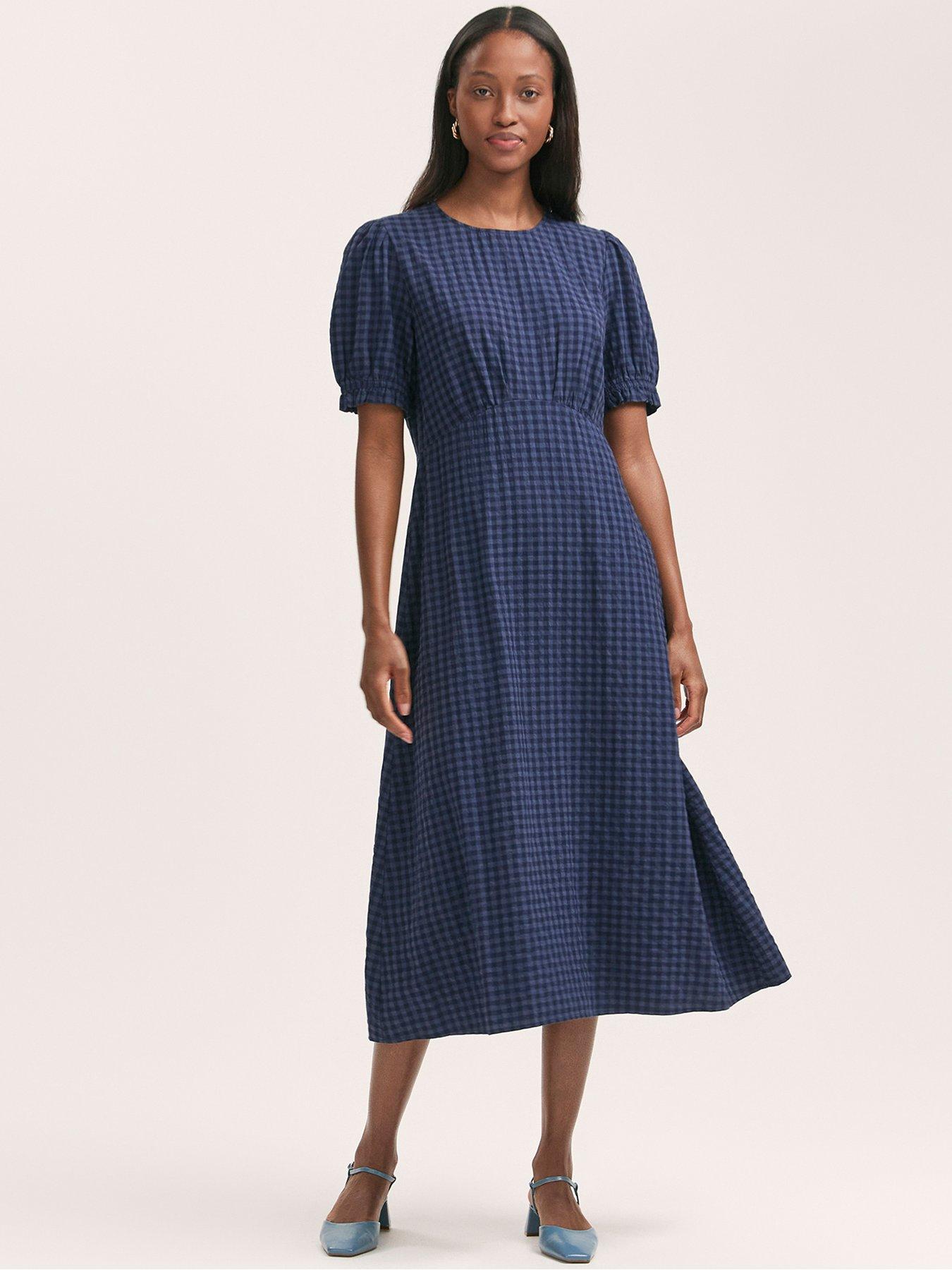 finery-mela-gingham-midi-dress-blue