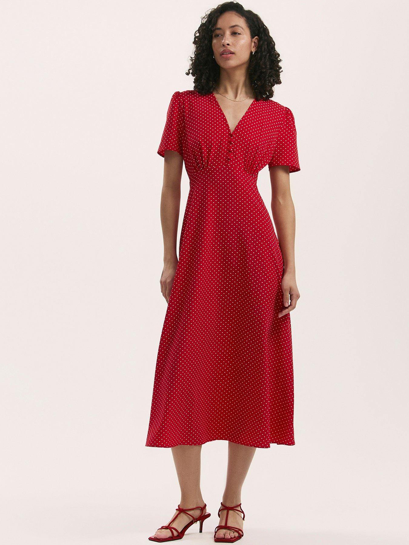 undefined Nieve Midi Dress - Red