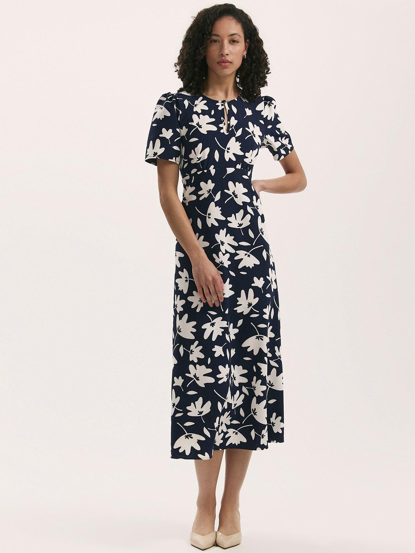  image of finery-marie-midi-dress-black