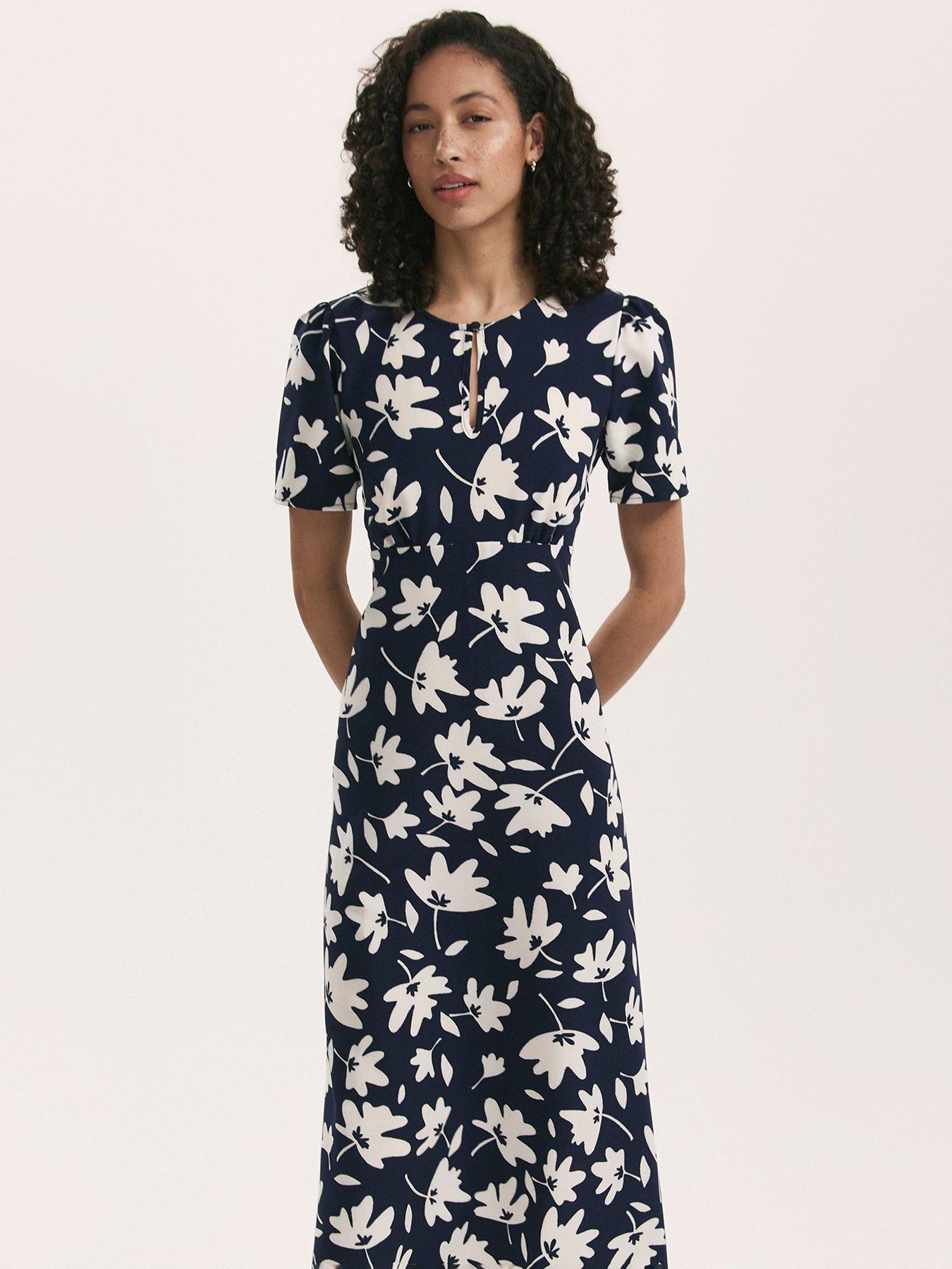  image of finery-marie-midi-dress-black