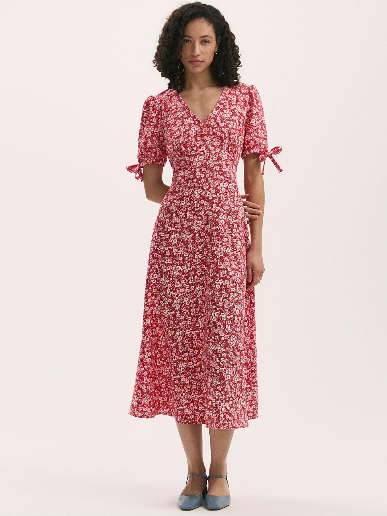 undefined Gabriella Midi Dress - Red