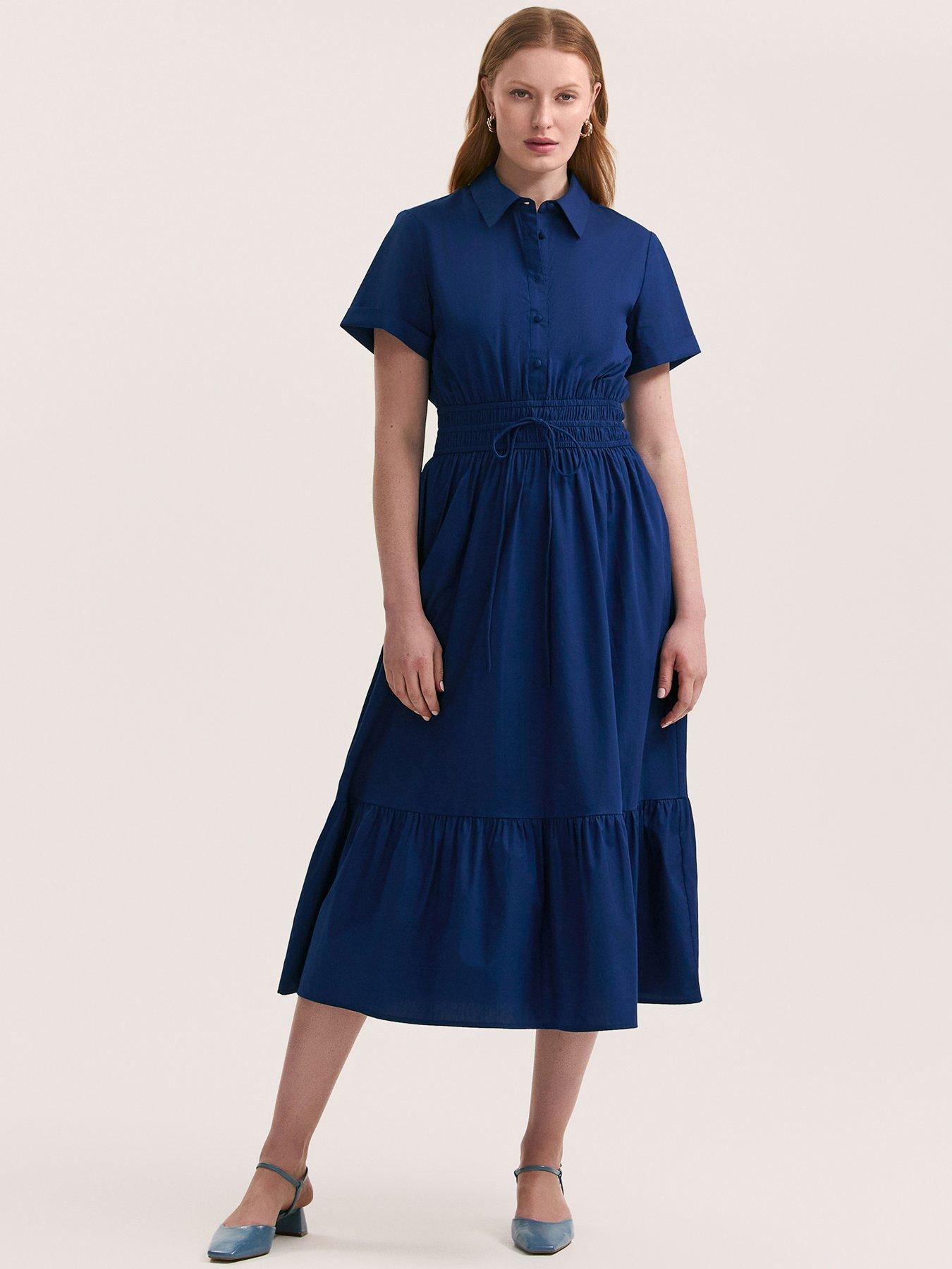 undefined Penny Shirt Dress - Blue