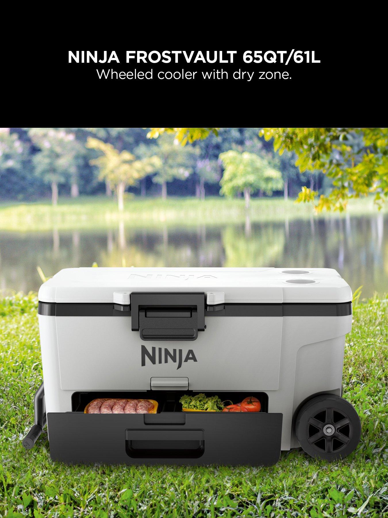  image of ninja-frostvault-65qt61l-wheeled-cooler-with-dry-zone-cloud-white-fb265euukwh