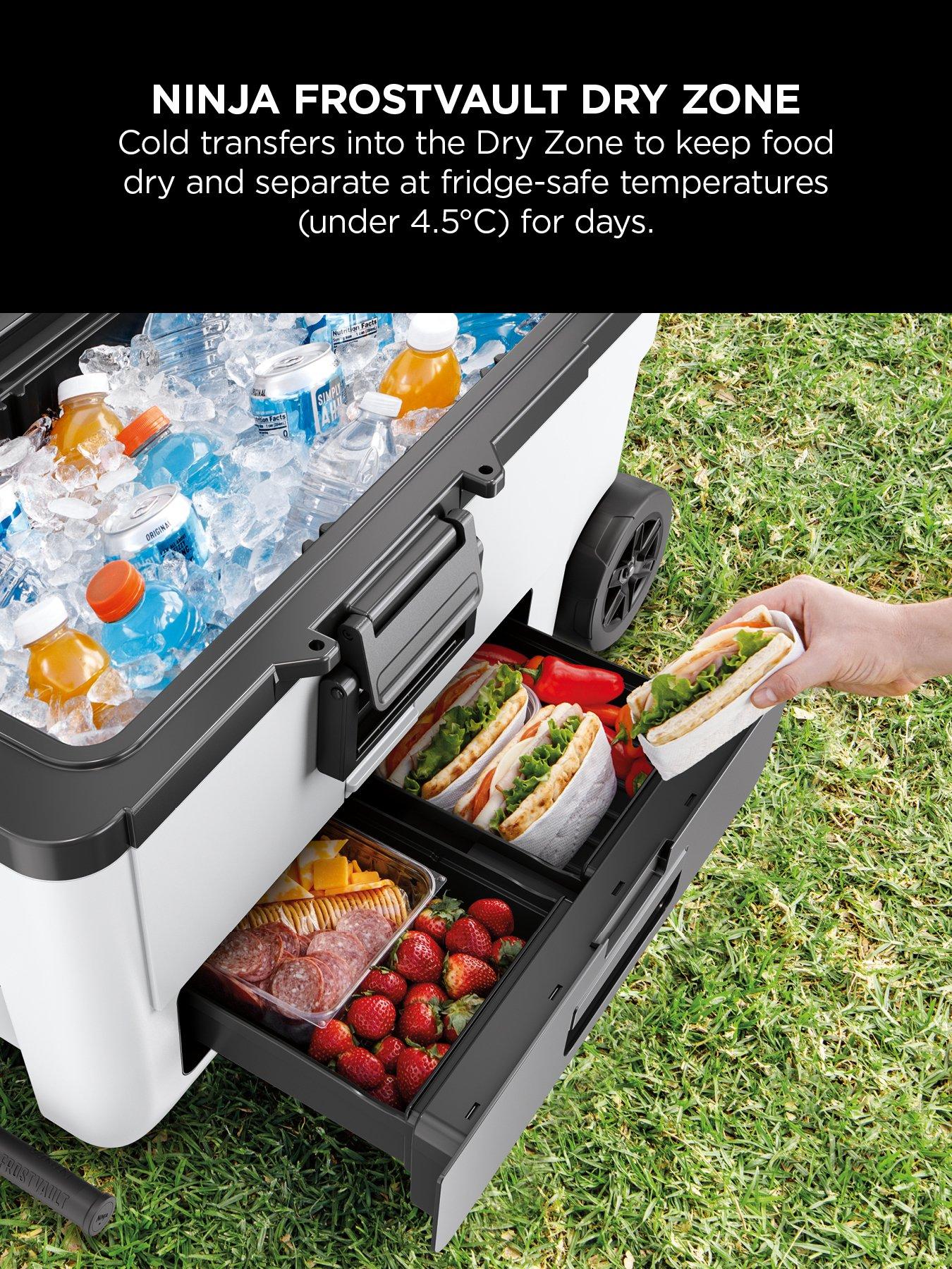  image of ninja-frostvault-65qt61l-wheeled-cooler-with-dry-zone-cloud-white-fb265euukwh