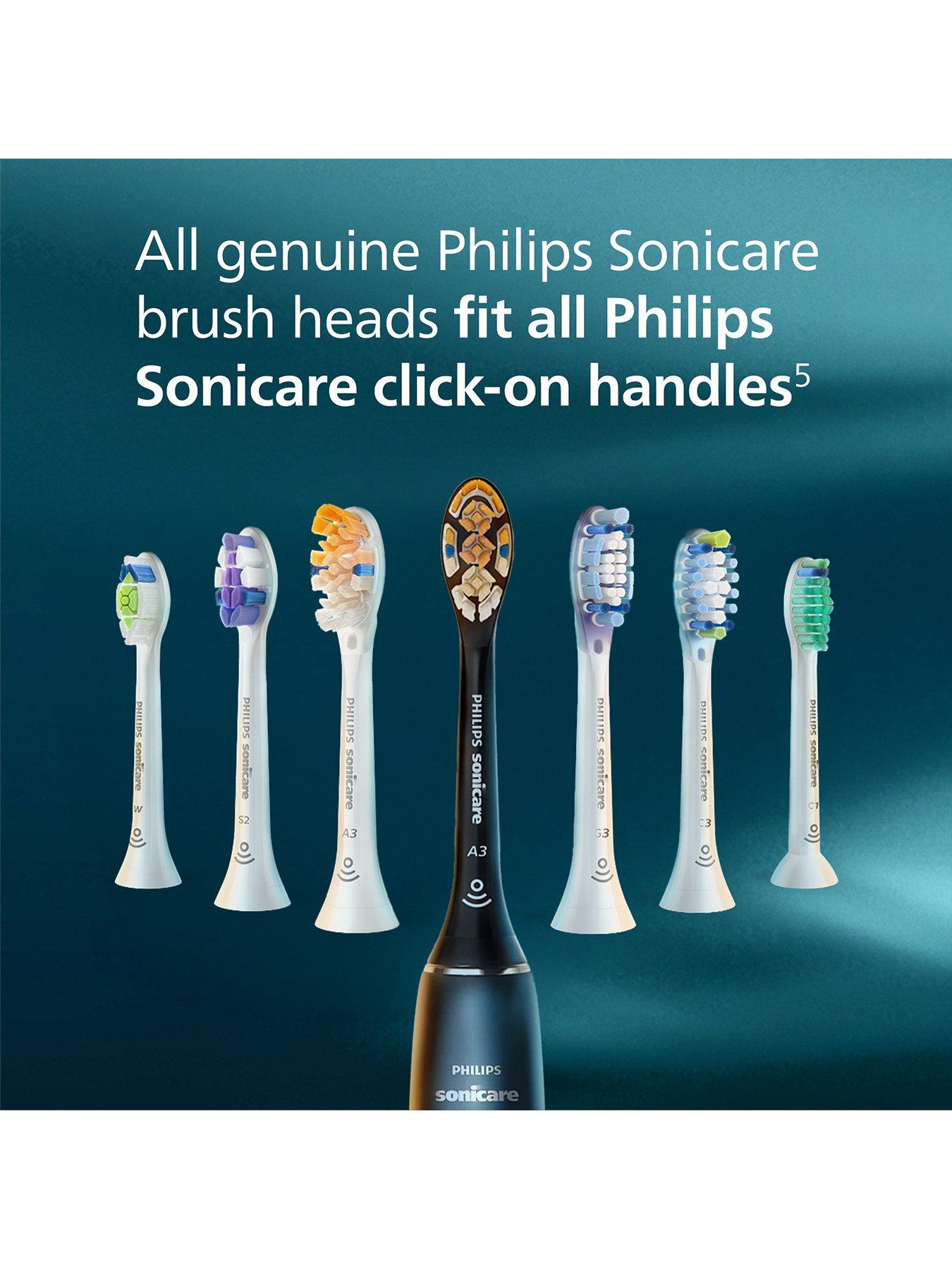 Image 7 of 7 of Philips Sonicare W2 Optimal White, Genuine Replacement Toothbrush Heads, Black, 4 Pack, HX6064/88