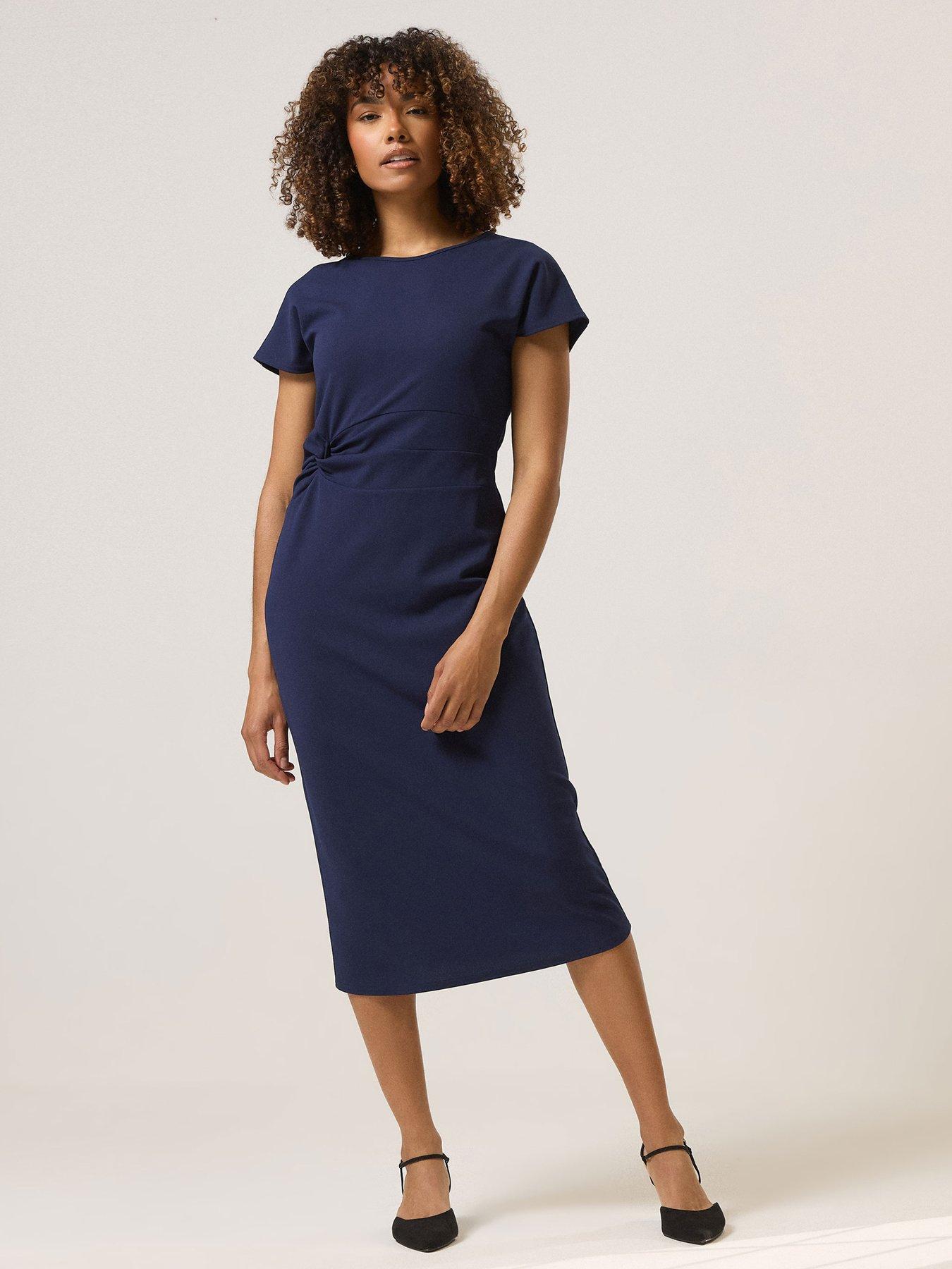 undefined Bow Side Dress - Blue