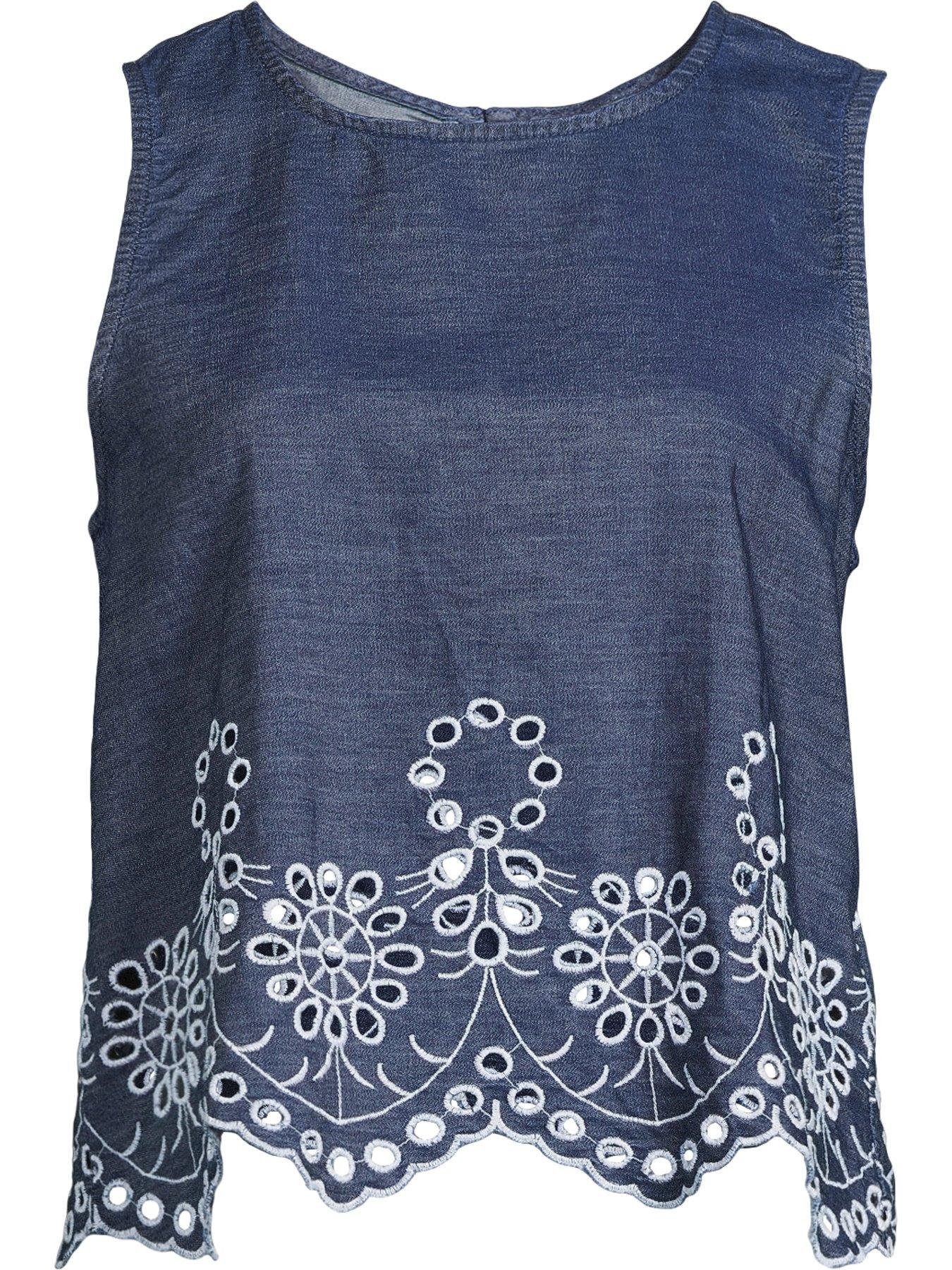  image of jdy-margot-sleeveless-woven-embroidery-top-blue