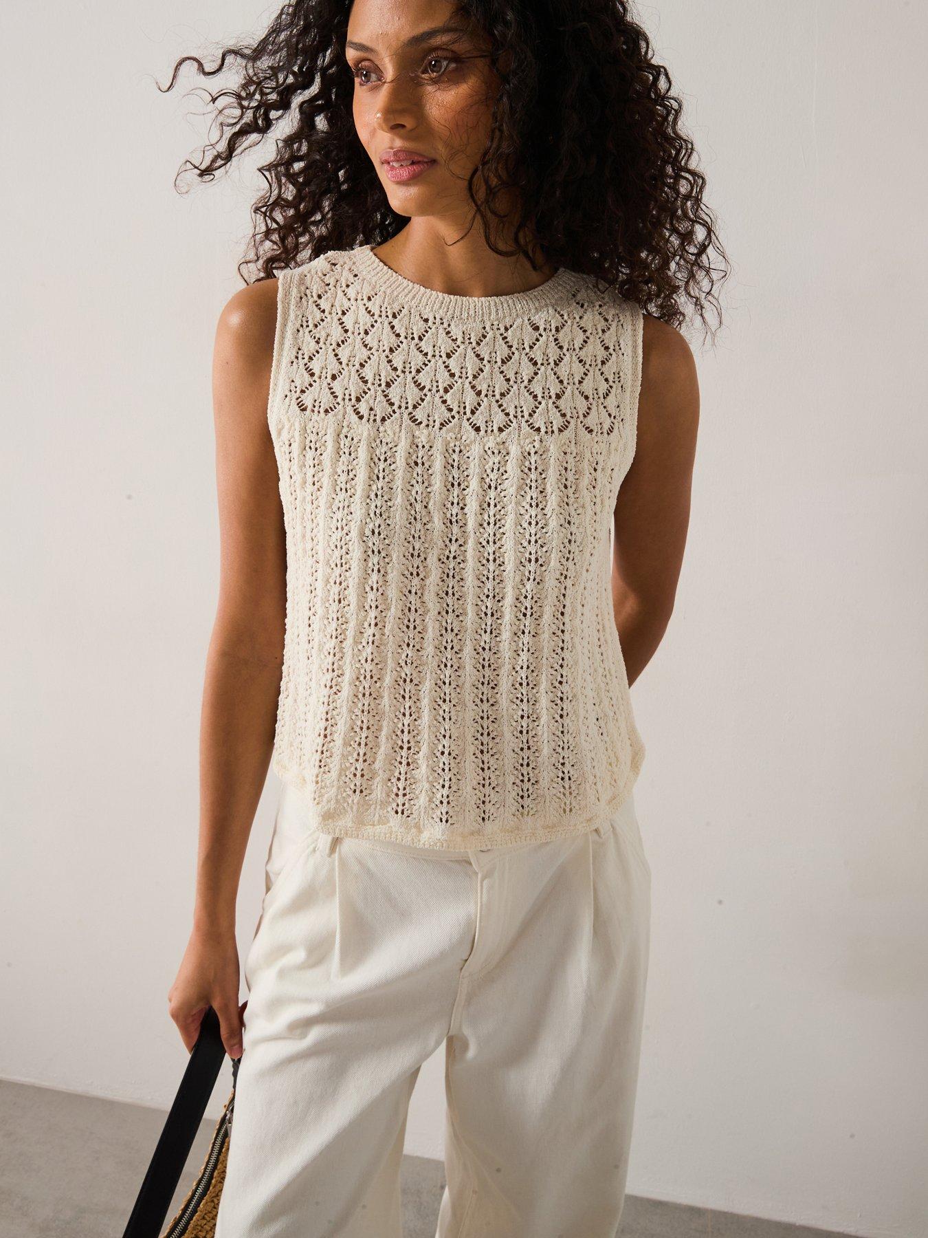  image of only-loxy-structure-o-neck-knitted-top