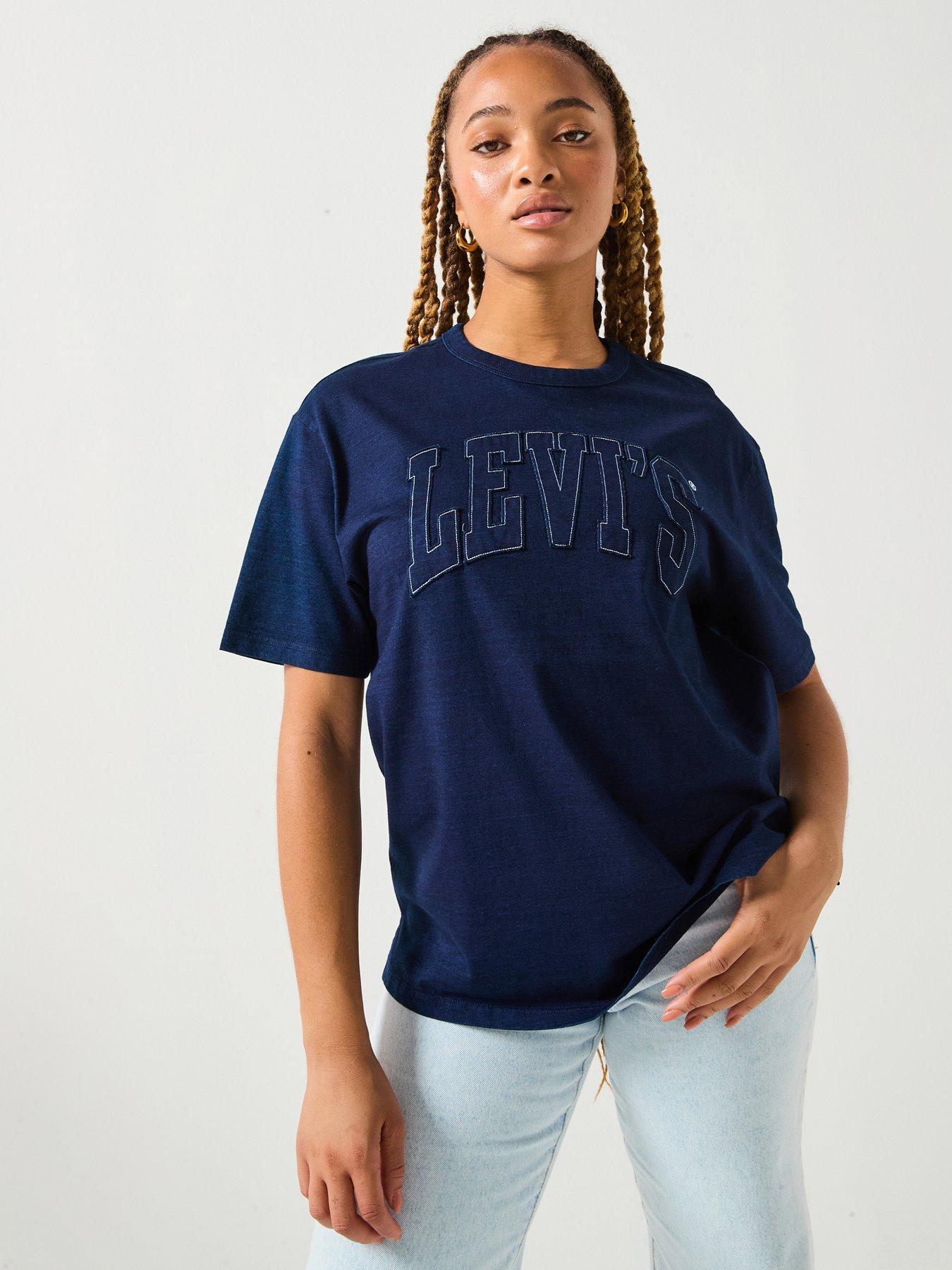Levi's Graphic Tabor T-Shirt - 1873 Raw Edge Applique Indigo - Blue