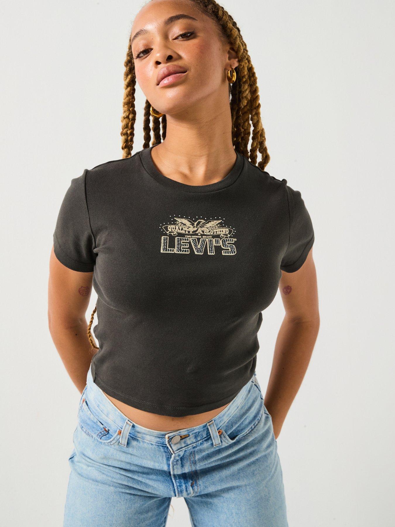 front image of levis-graphic-essential-sporty-t-shirt-black