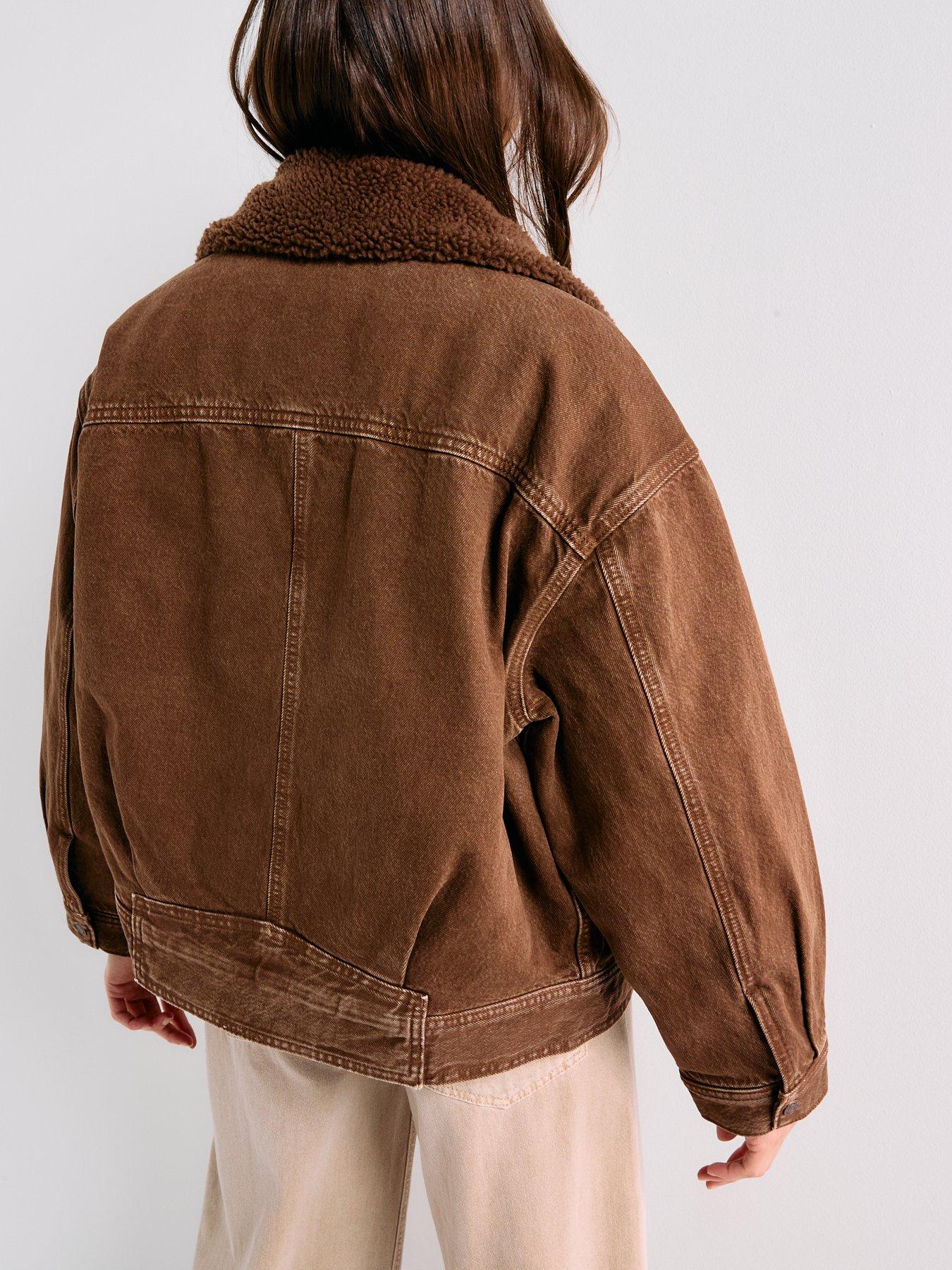 Image 2 of 6 of Levi's Sherpa Bomber Jacket - Lariat Luck Bomber - Brown