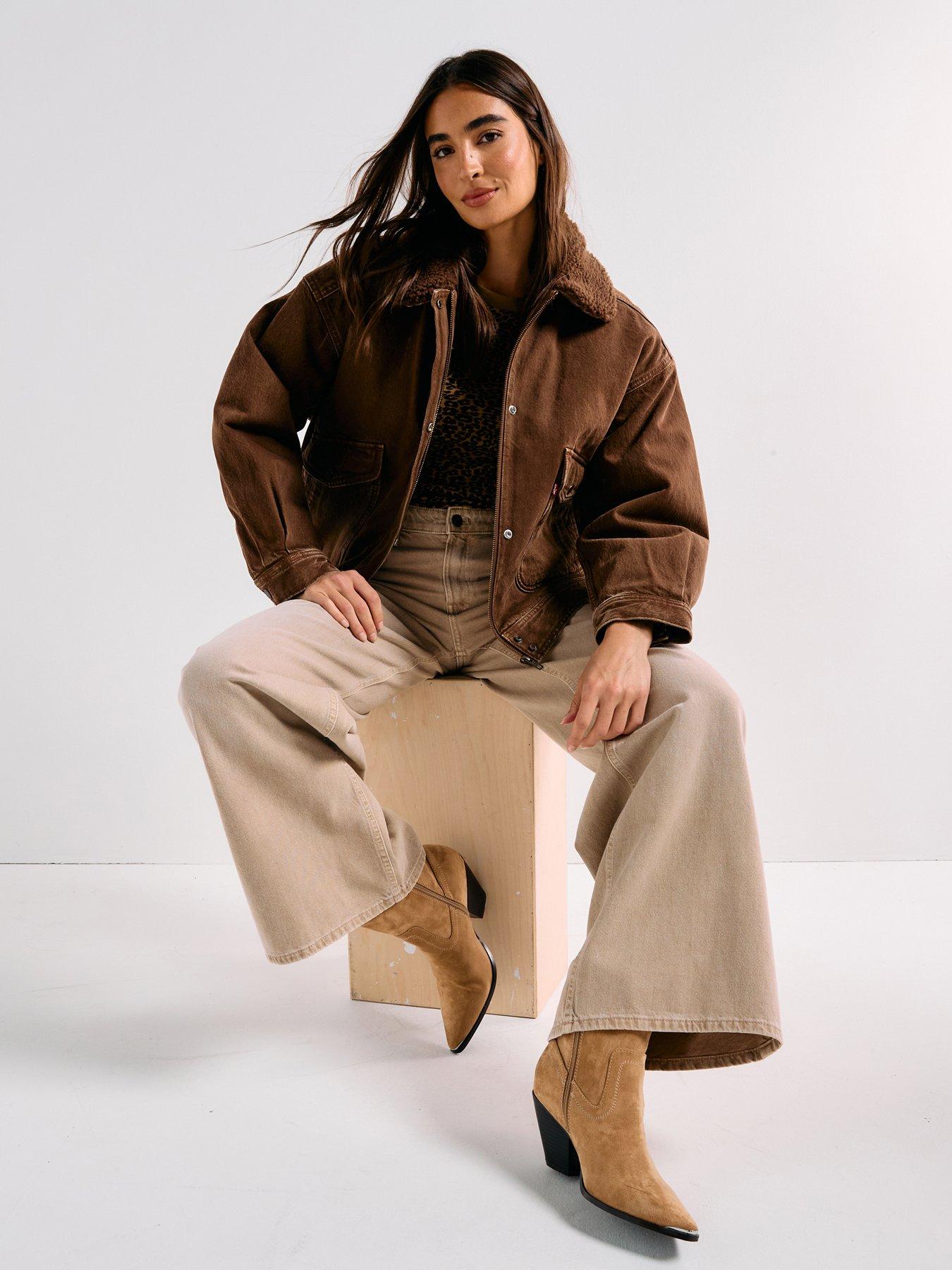 Image 5 of 6 of Levi's Sherpa Bomber Jacket - Lariat Luck Bomber - Brown