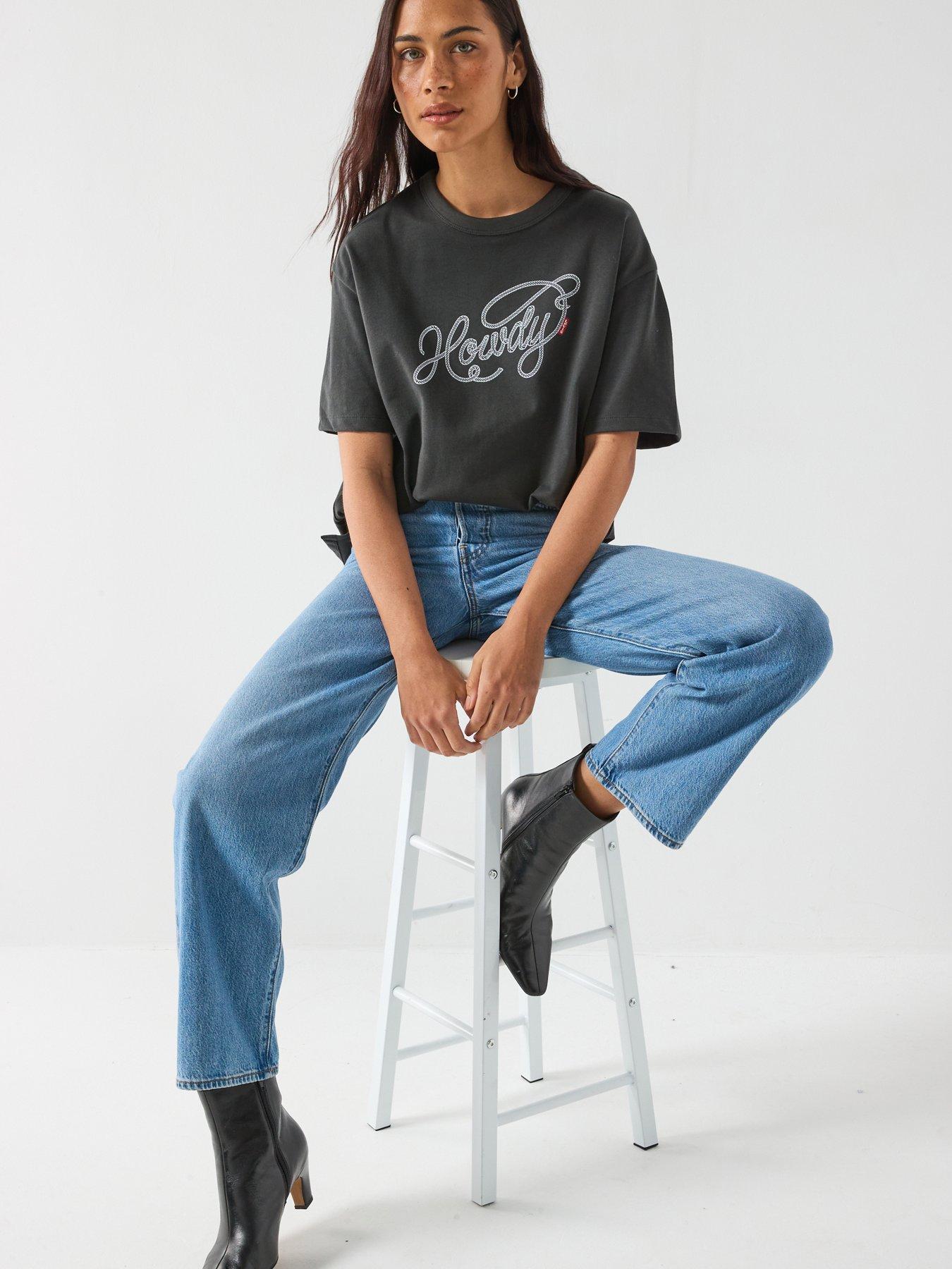  image of levis-graphic-tabor-t-shirt-howdy-script-pirate-black