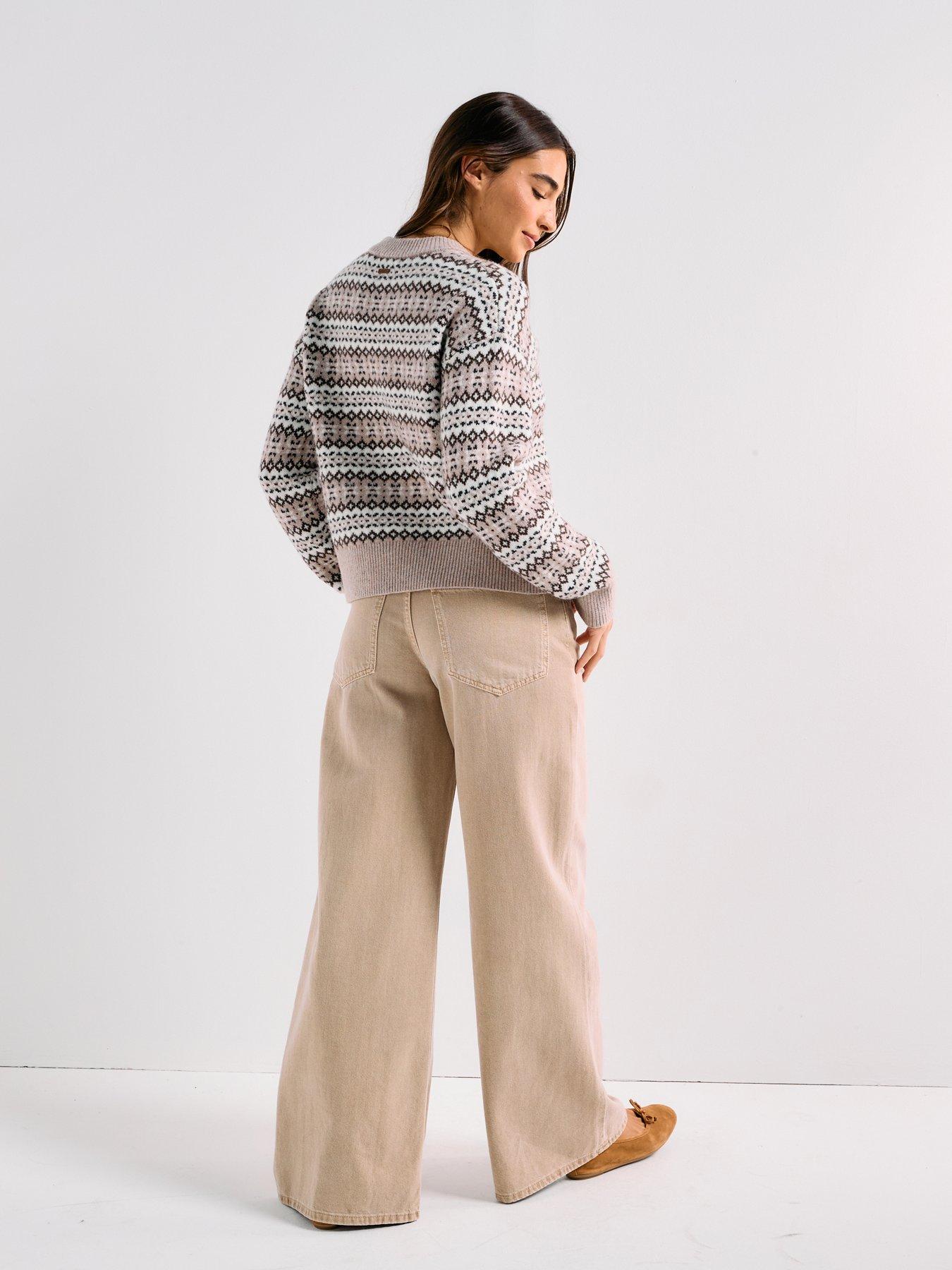 Image 2 of 6 of Levi's Ines Fairisle Sweater - Taupe Heather Wool Blend