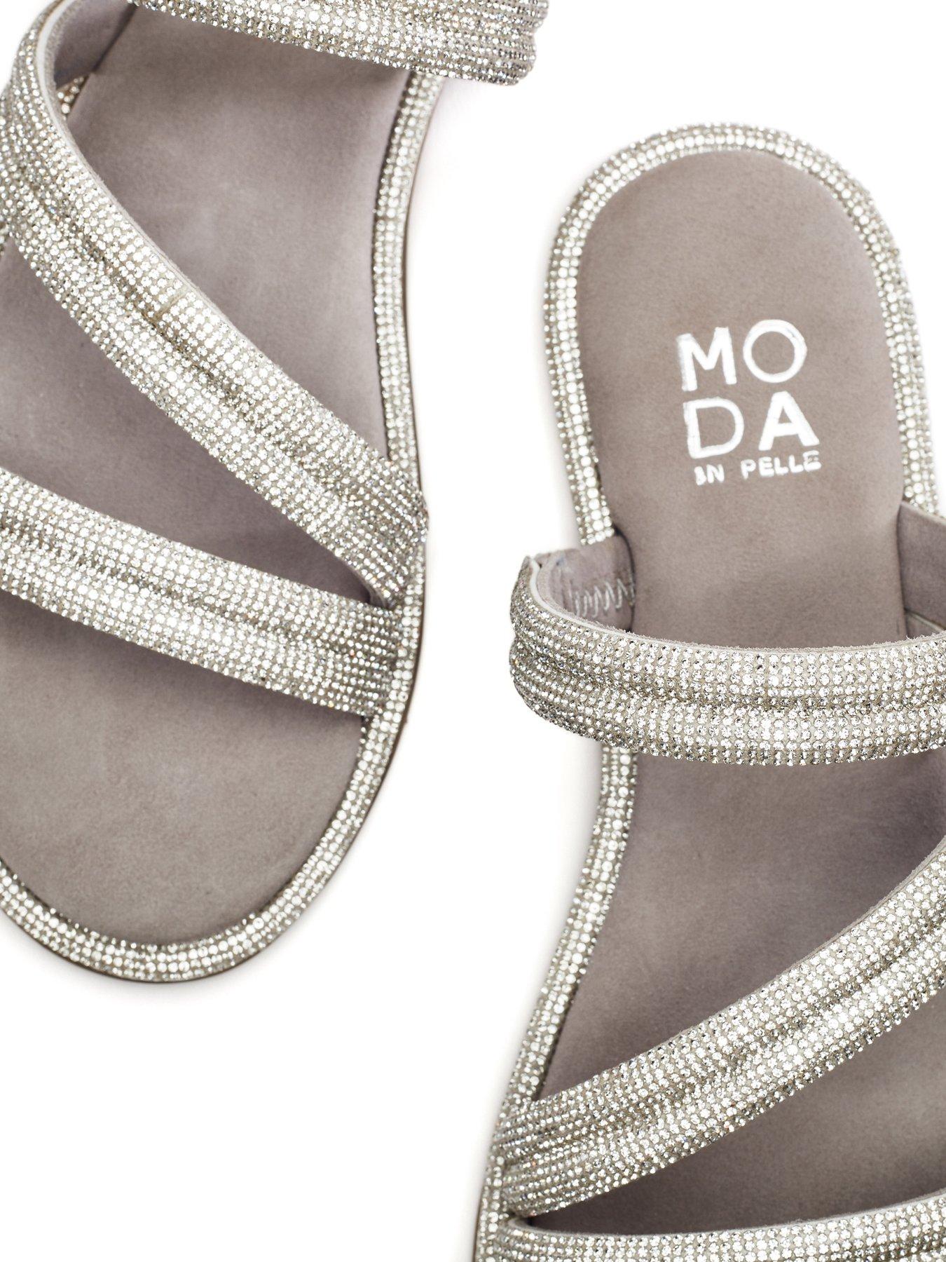  image of moda-in-pelle-lilyvalley-strappy-flat-sandals-silver