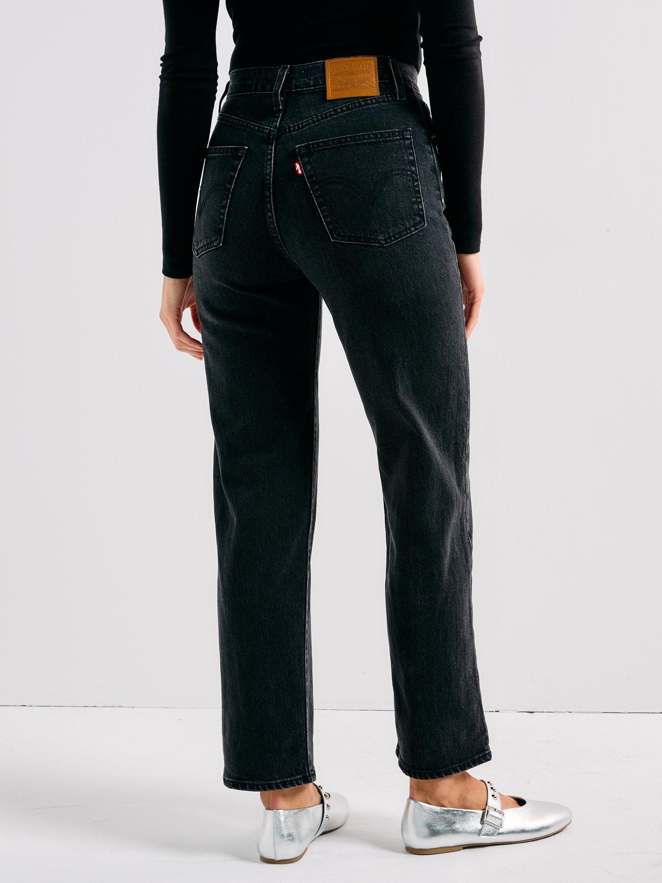 Image 2 of 6 of Levi's Ribcage Straight Ankle Jeans - Loom About - Navy