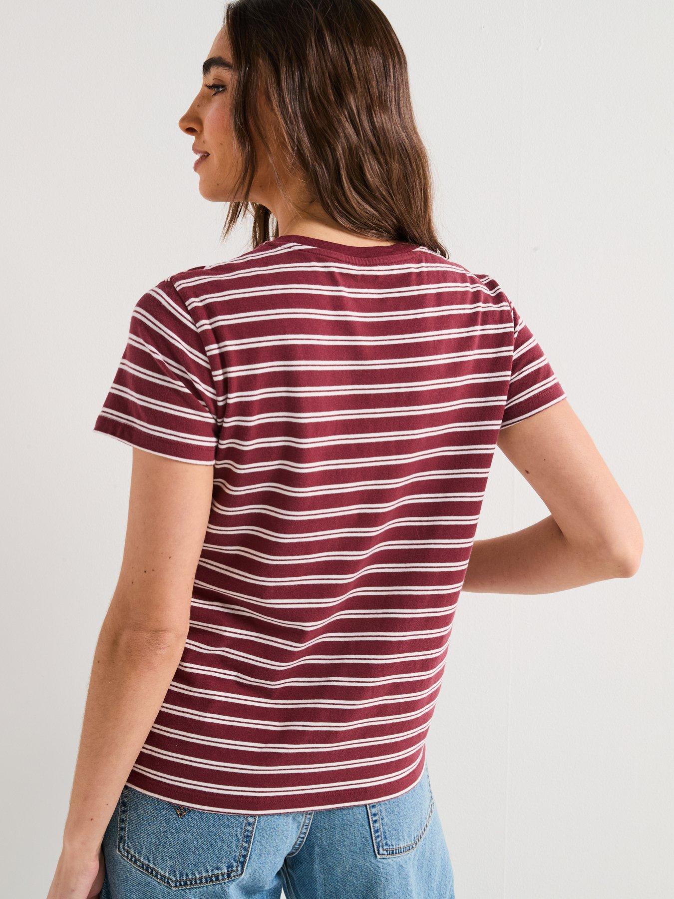 Image 2 of 6 of Levi's Perfect T-shirt - Trudy Stripe Chocolate Truffle Cotton