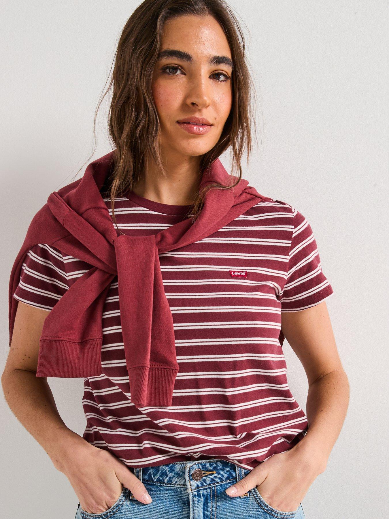 Image 5 of 6 of Levi's Perfect T-shirt - Trudy Stripe Chocolate Truffle Cotton