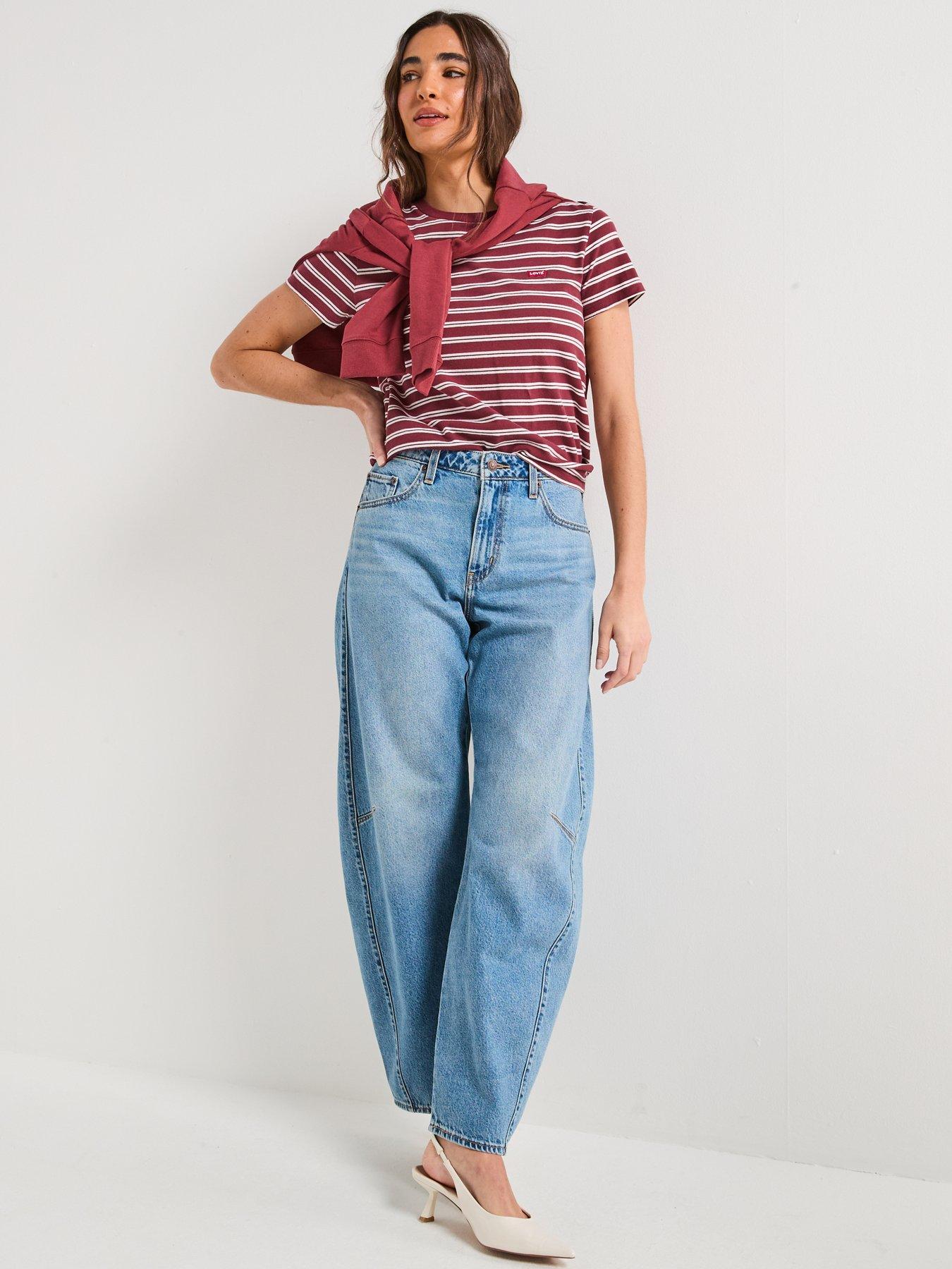 Image 6 of 6 of Levi's Perfect T-shirt - Trudy Stripe Chocolate Truffle Cotton