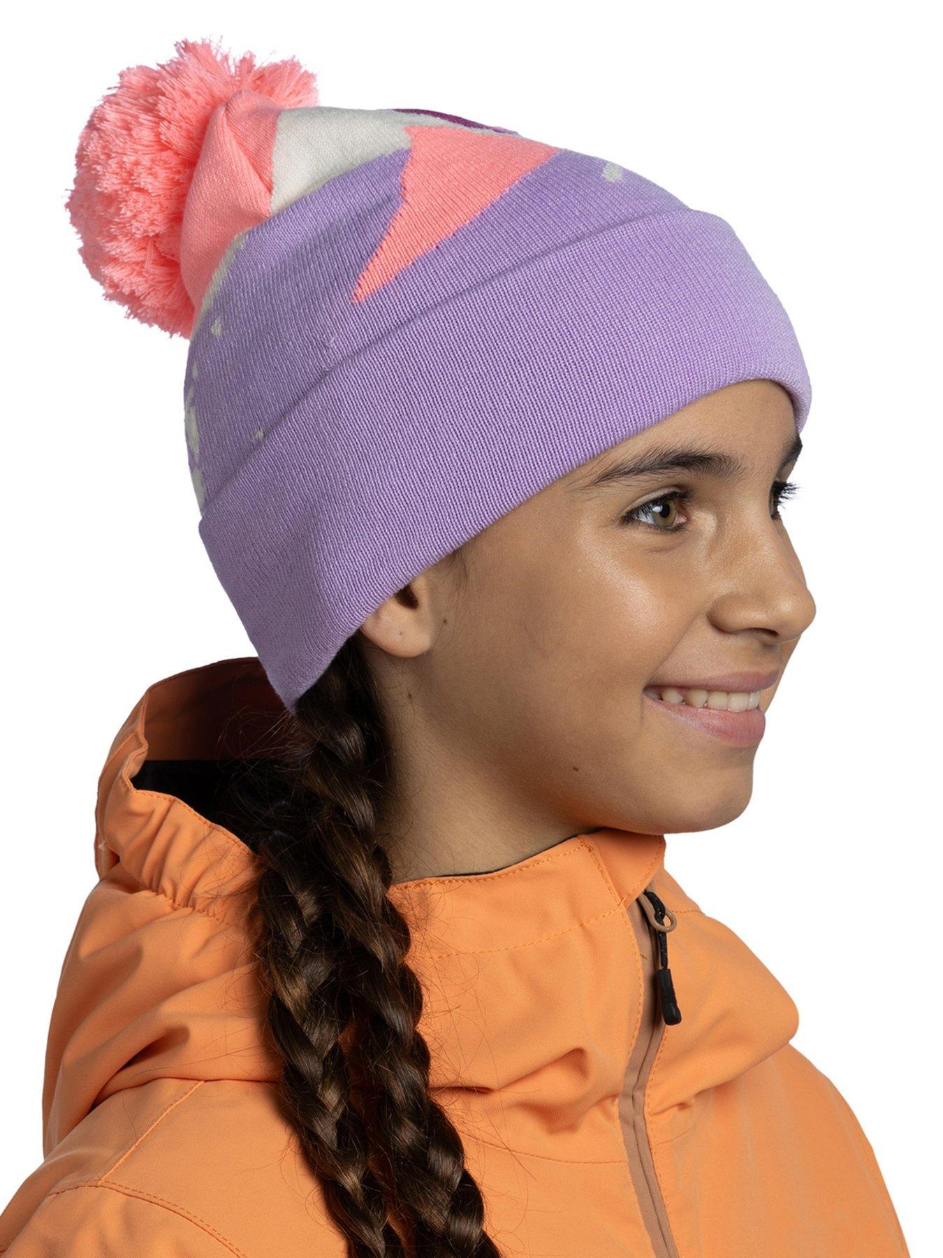 Image 2 of 2 of Buff Girls Knitted Beanie Hat - Purple