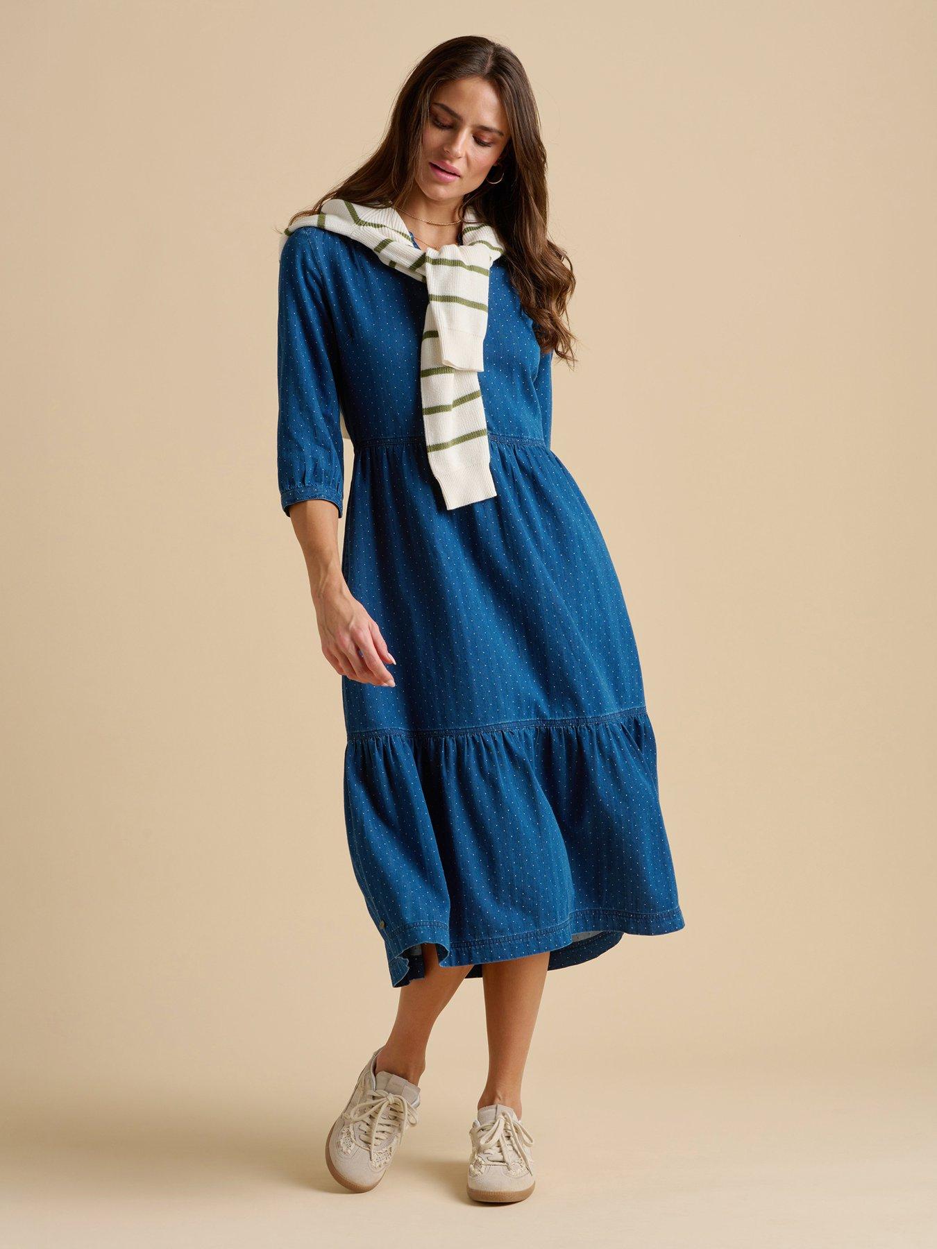  image of brakeburn-jetty-midi-dress-navy