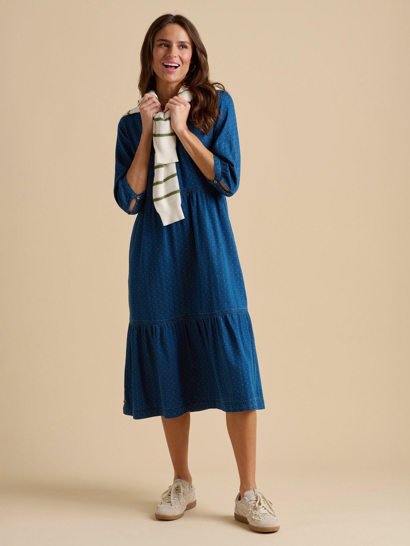  image of brakeburn-jetty-midi-dress-navy