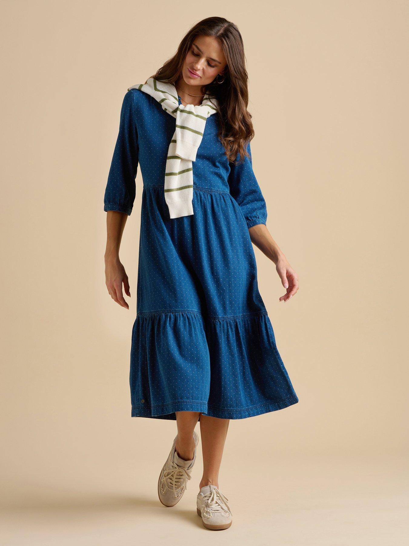  image of brakeburn-jetty-midi-dress-navy