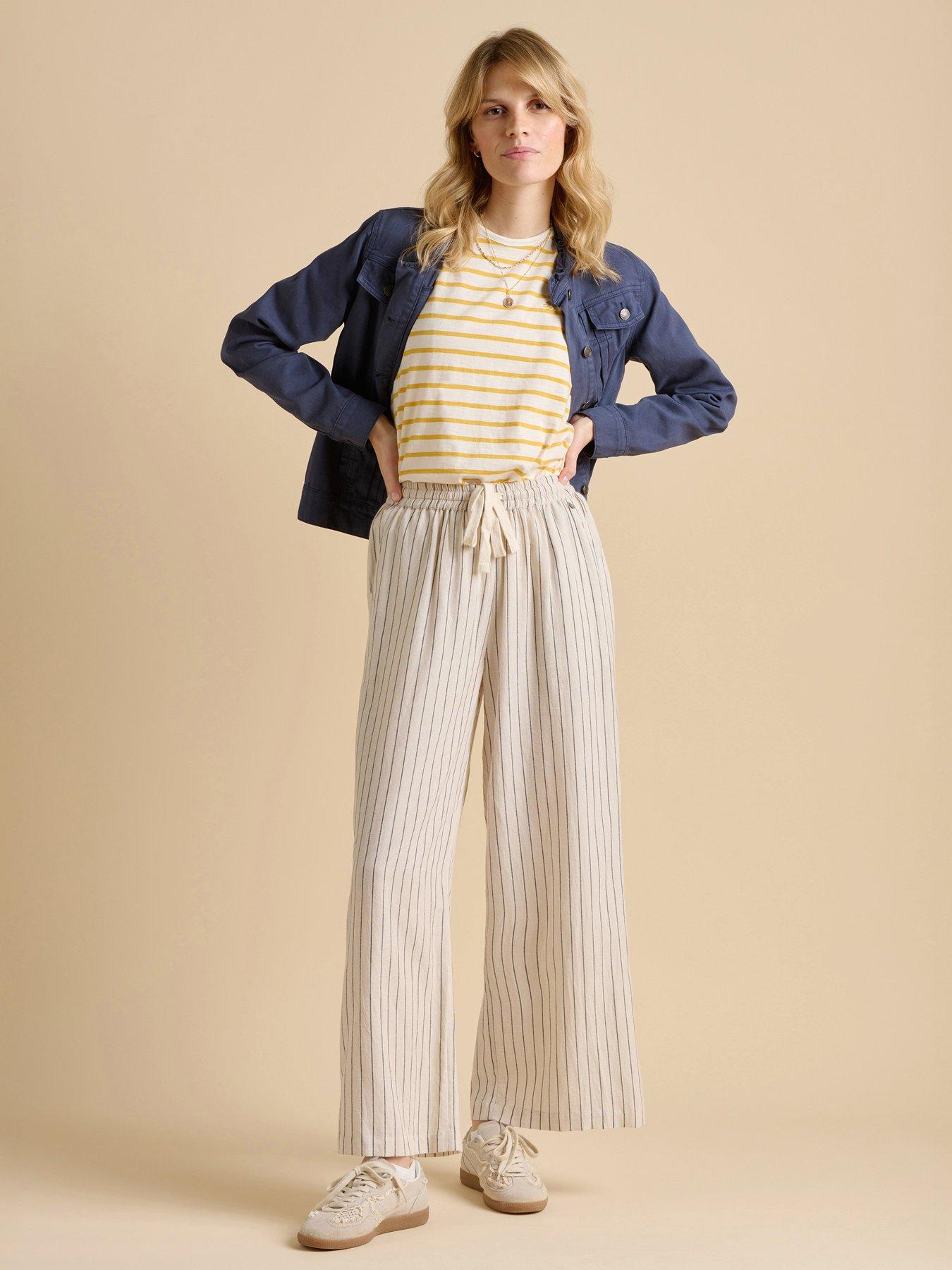undefined Stripe Wide Leg Trouser