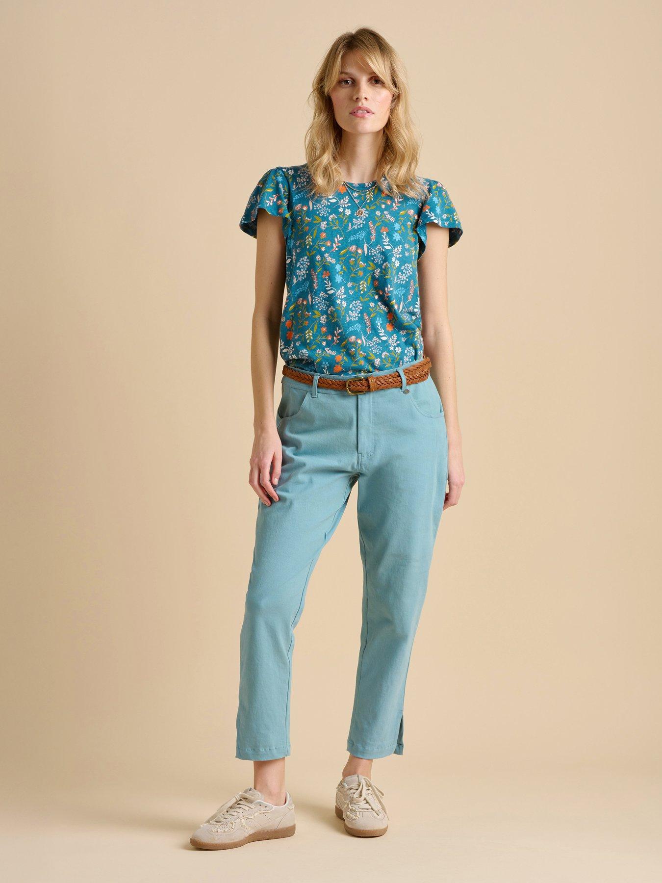 undefined Cropped Blake Trousers - Blue