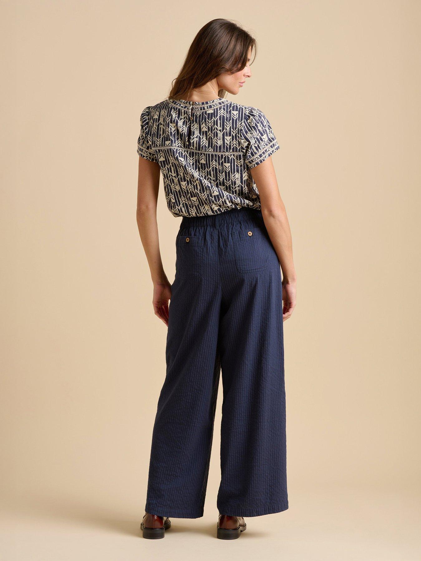  image of brakeburn-paper-bag-trouser-navy