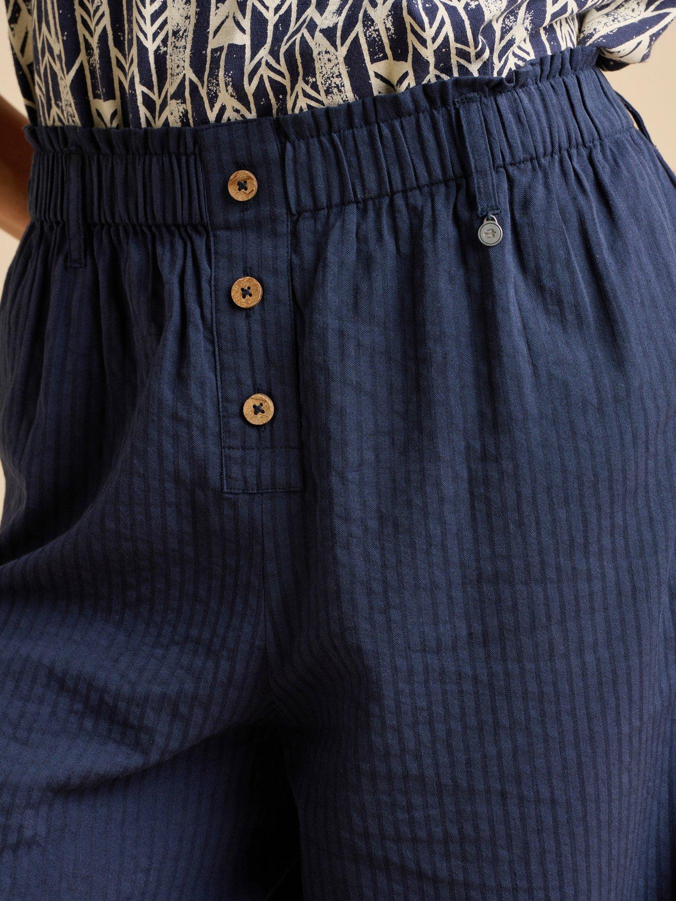  image of brakeburn-paper-bag-trouser-navy