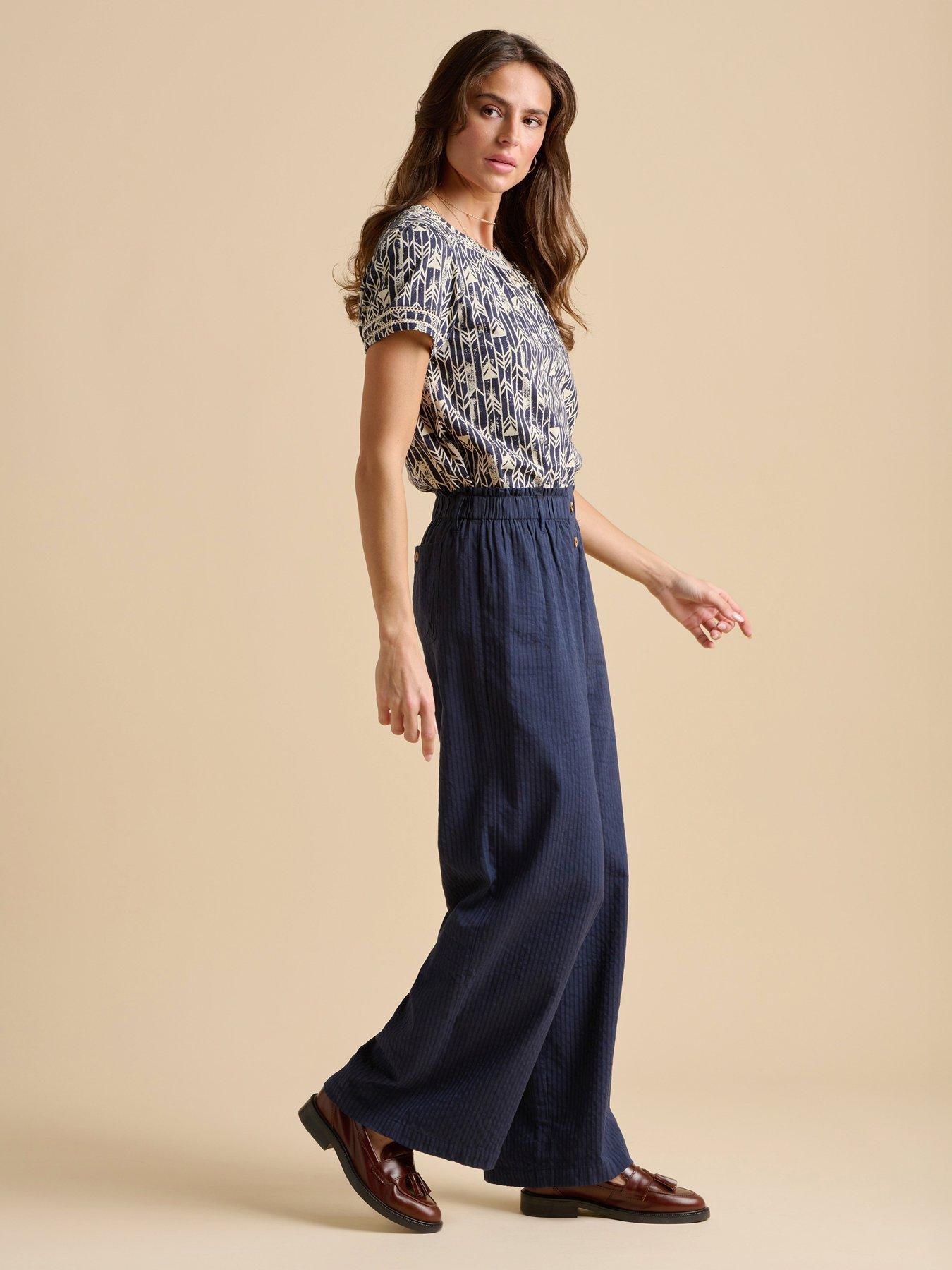 image of brakeburn-paper-bag-trouser-navy