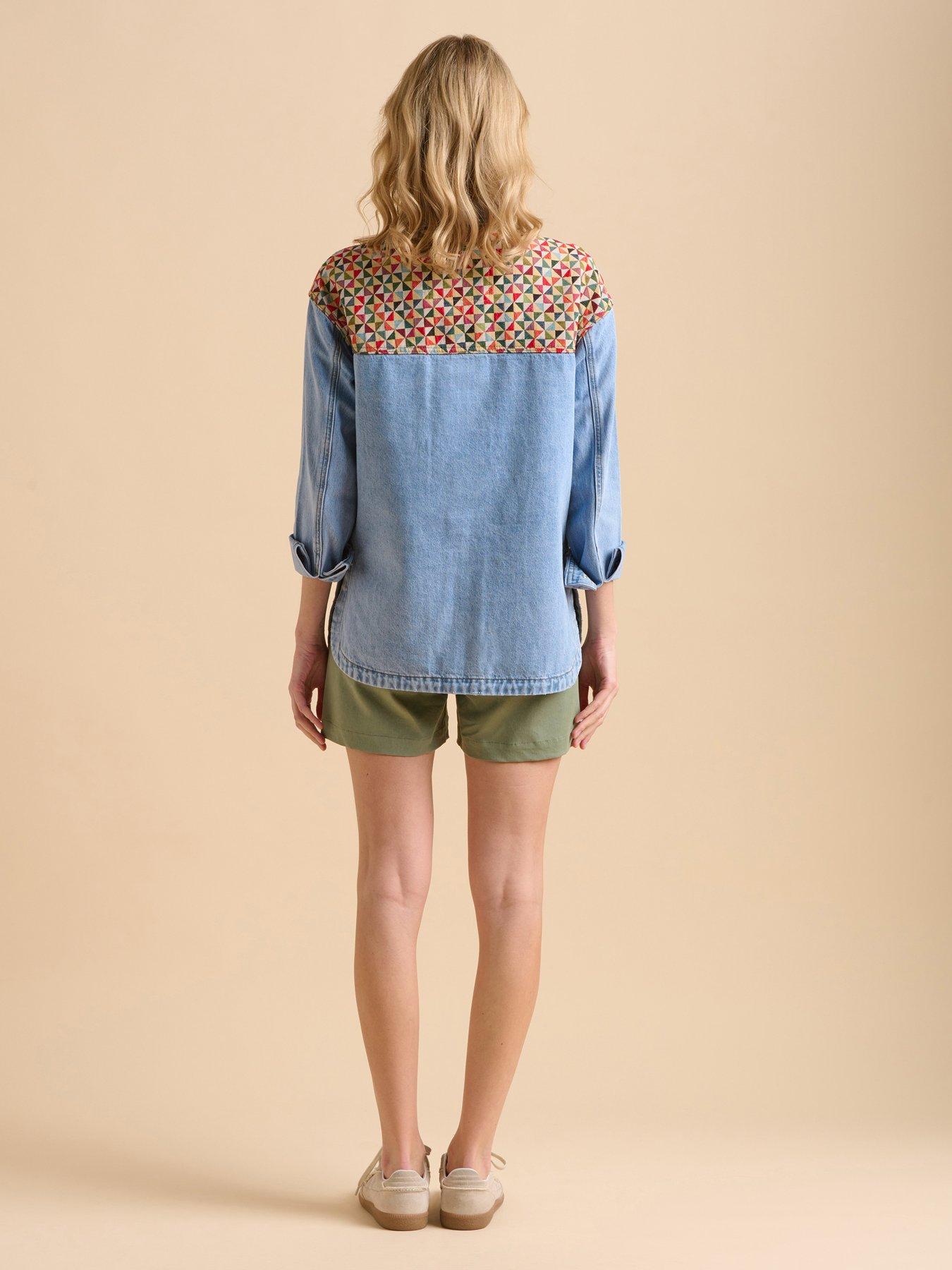 image of brakeburn-patchwork-denim-shirt