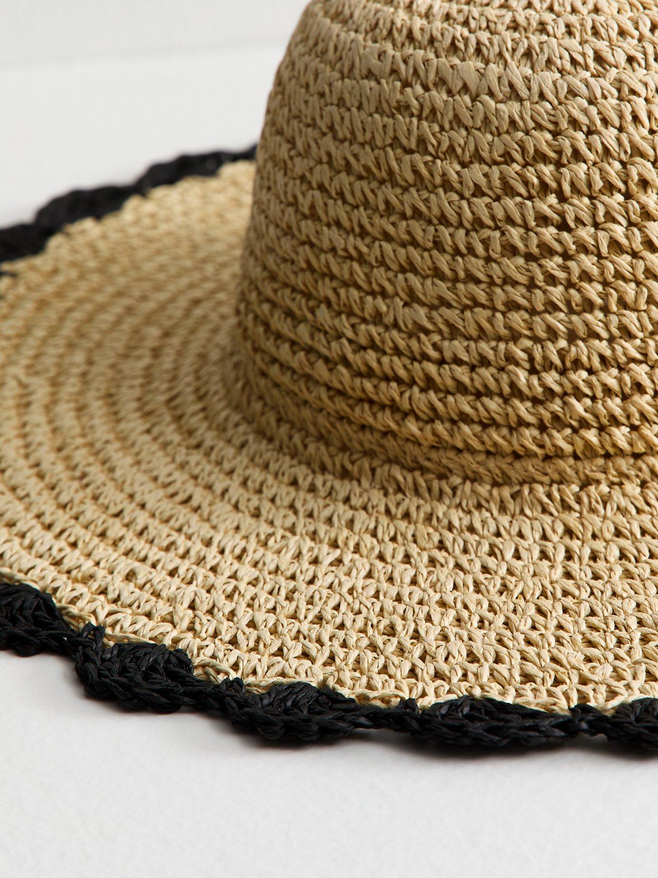 Image 3 of 3 of New Look Stone Scalloped Edge Straw Hat