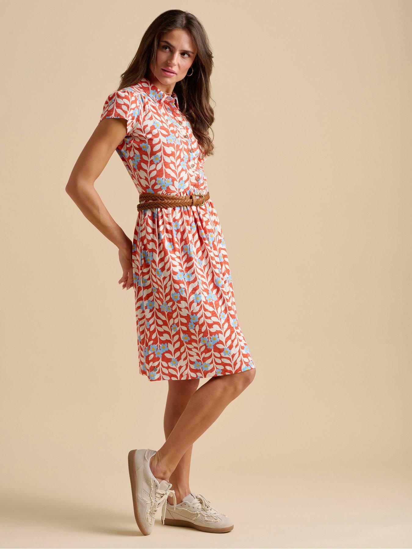 brakeburn-spring-vine-knee-length-dress-red