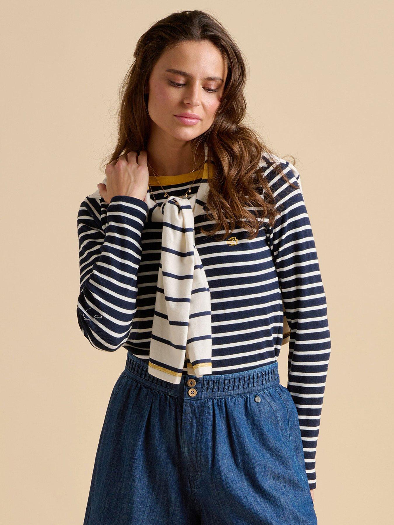 Image 1 of 4 of Brakeburn Breton Stripe T-shirt - Navy